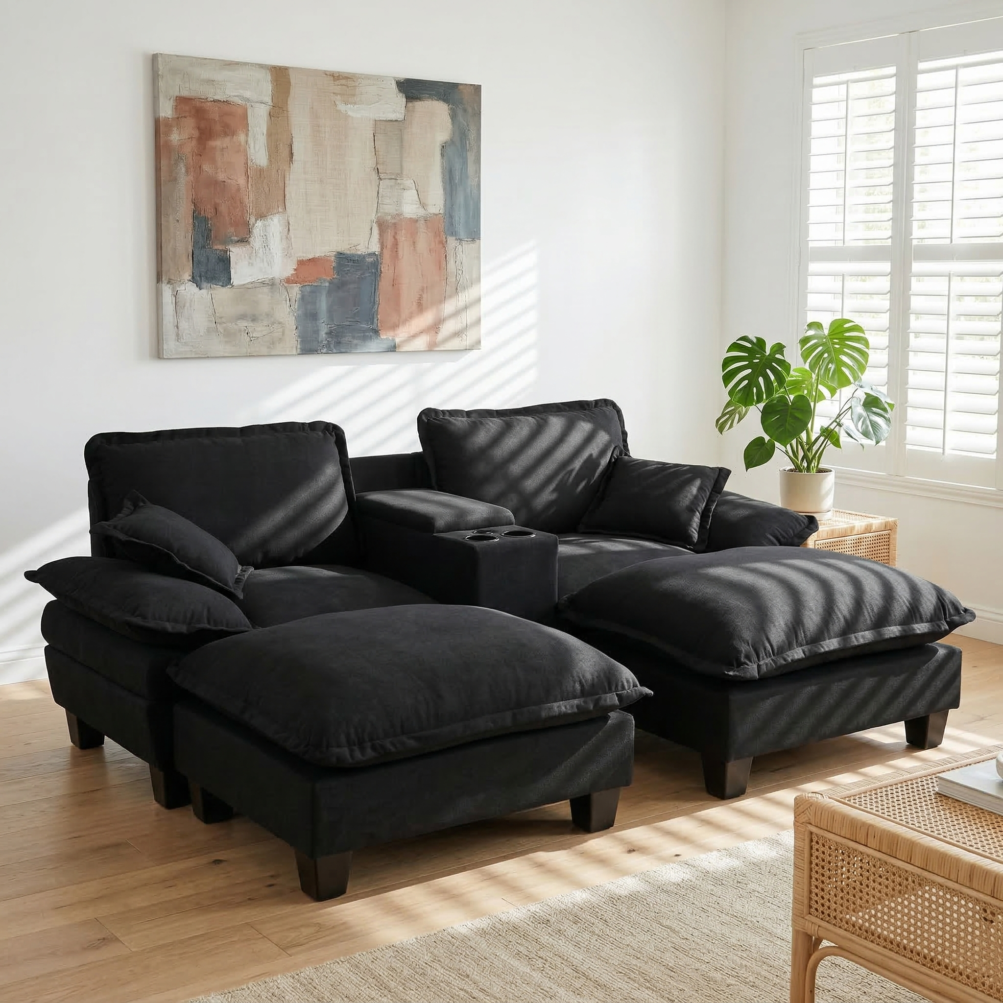 Modulare Cloud-Couch, Segelboot-Sofa mit Getränkeh