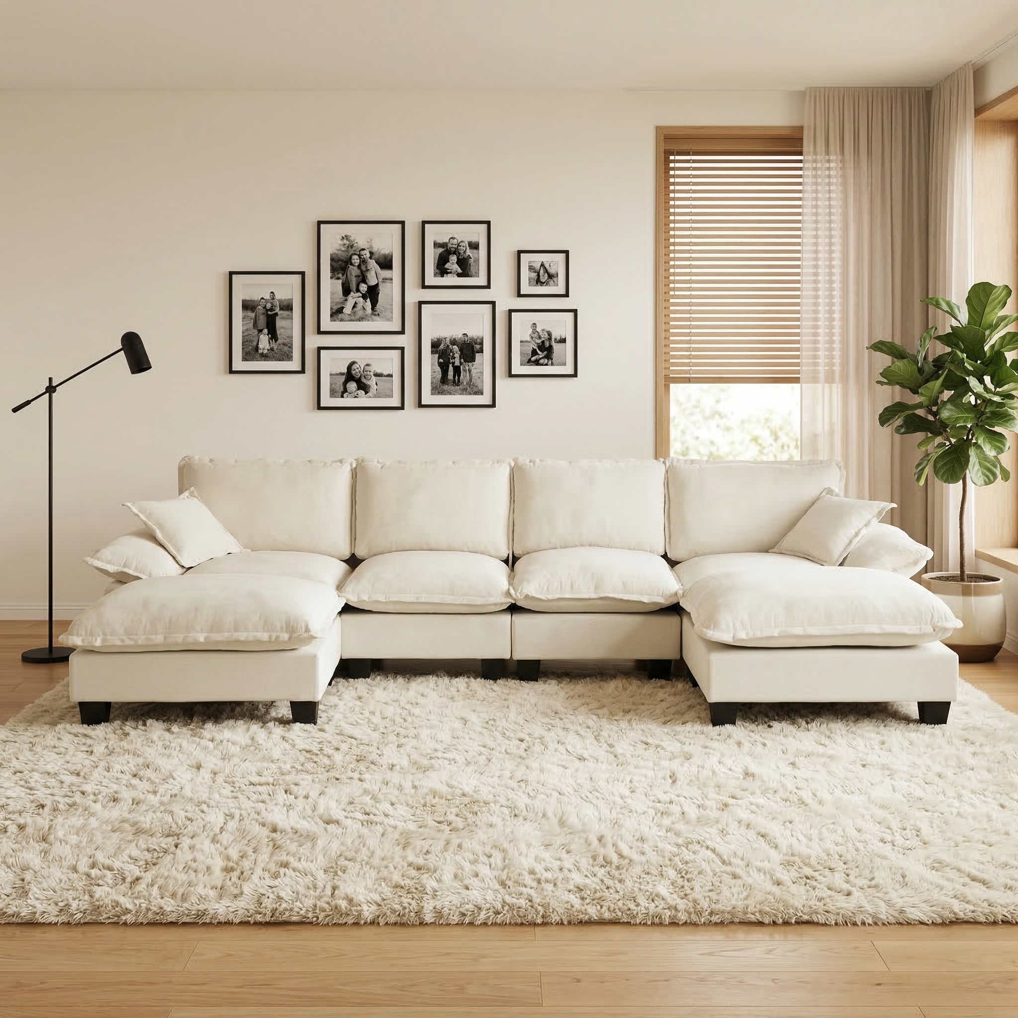 Modulares Ecksofa, U-förmige Cloud-Couch mit Segel