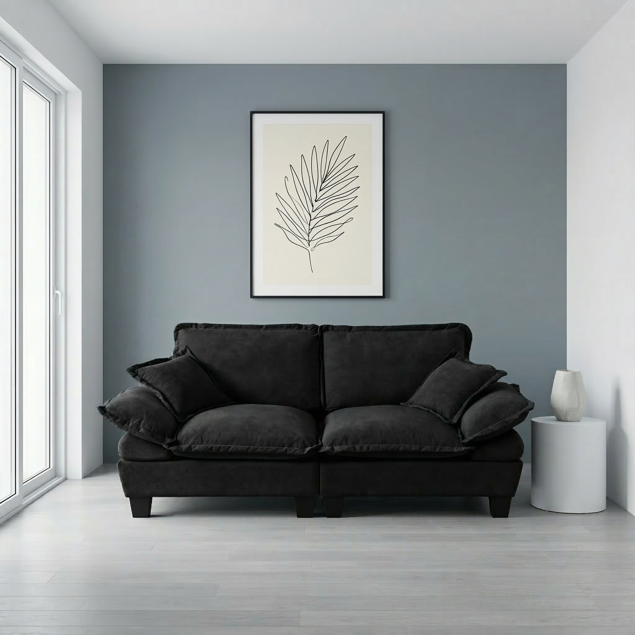 Segelboot-Sofa aus Chenille, 2-Sitzer Modul-Lovese