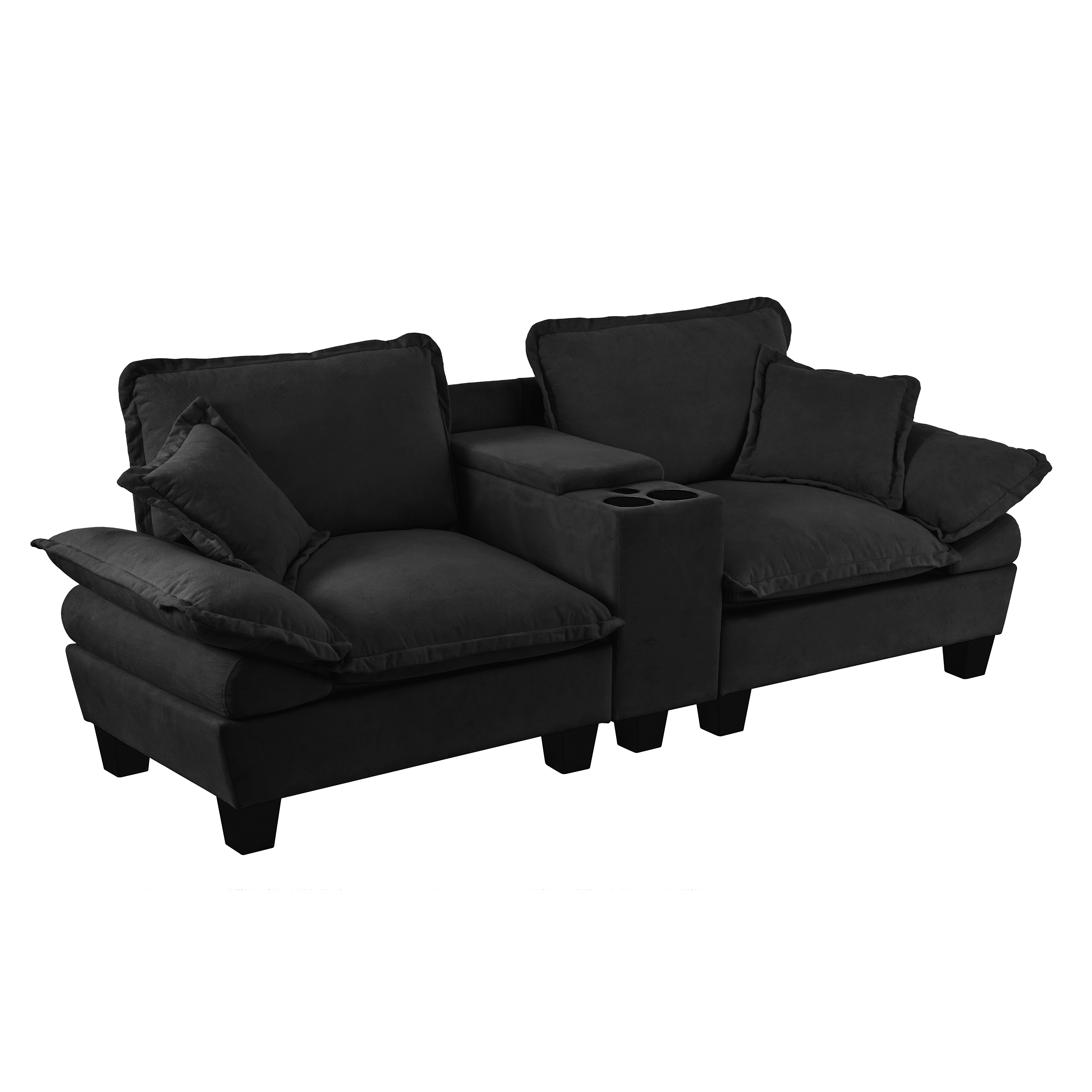 Canapé modulable avec assise confortable et finition soignée noir - spécifications 1