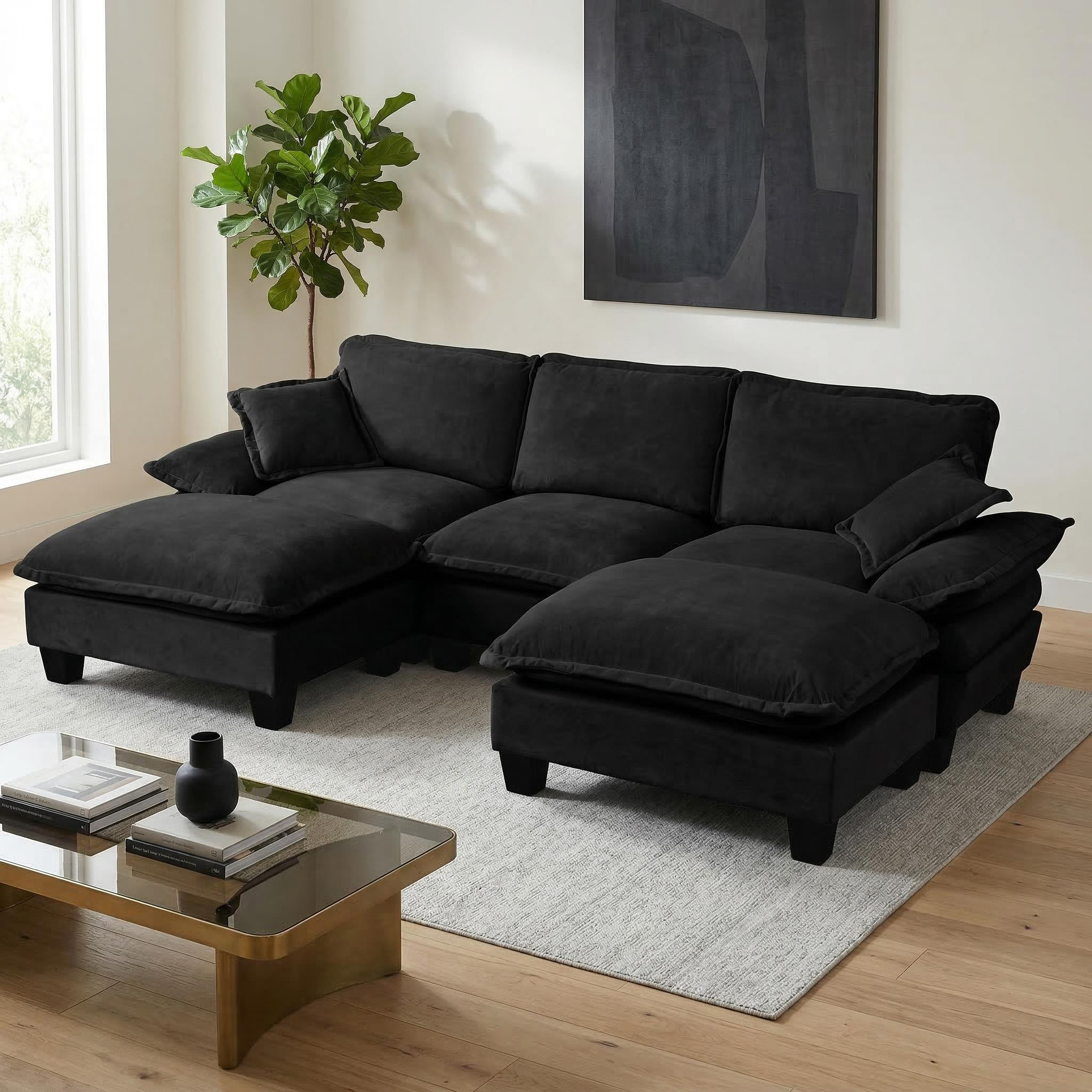 Modulares Ecksofa, U-förmige Cloud-Couch mit Segel