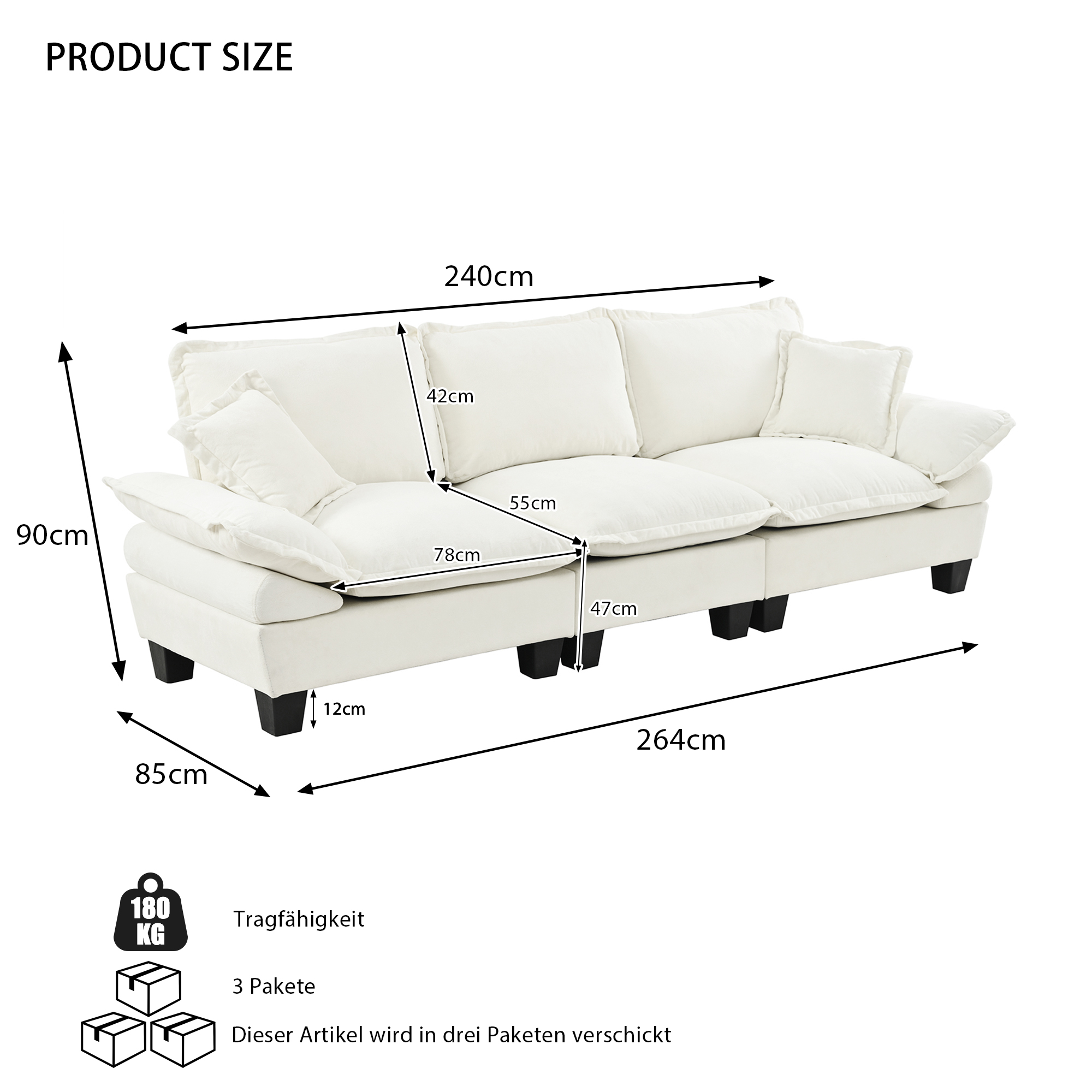 Canapé modulable pour appartement compact