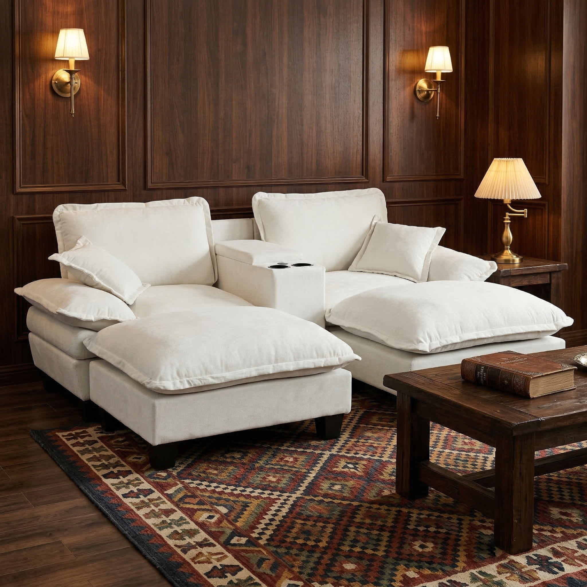 Modulare Cloud-Couch, Segelboot-Sofa mit Getränkeh