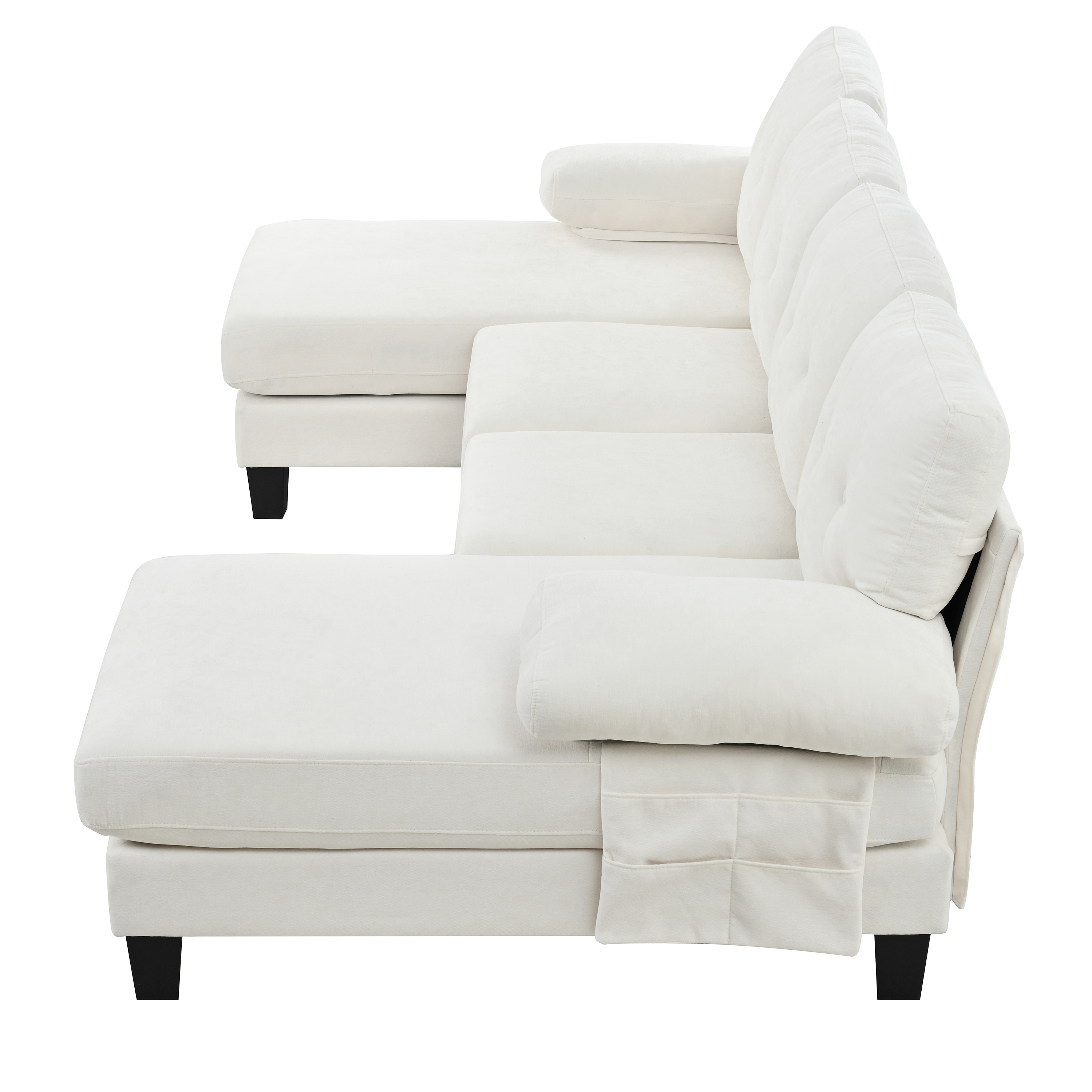 Canapé d'angle double chaise-longue en tissu cheni - image 17