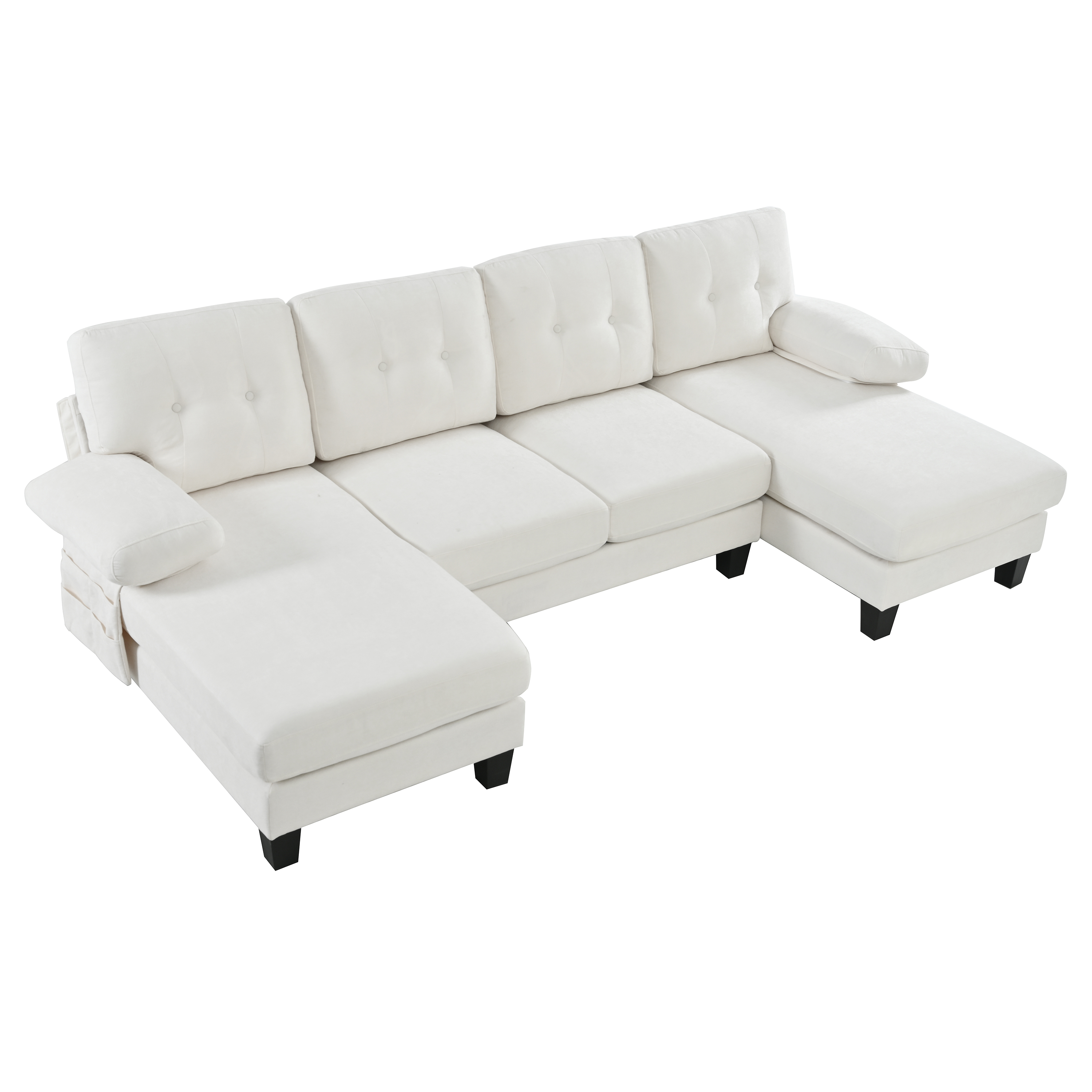 Canapé d'angle double chaise-longue en tissu cheni - image 13