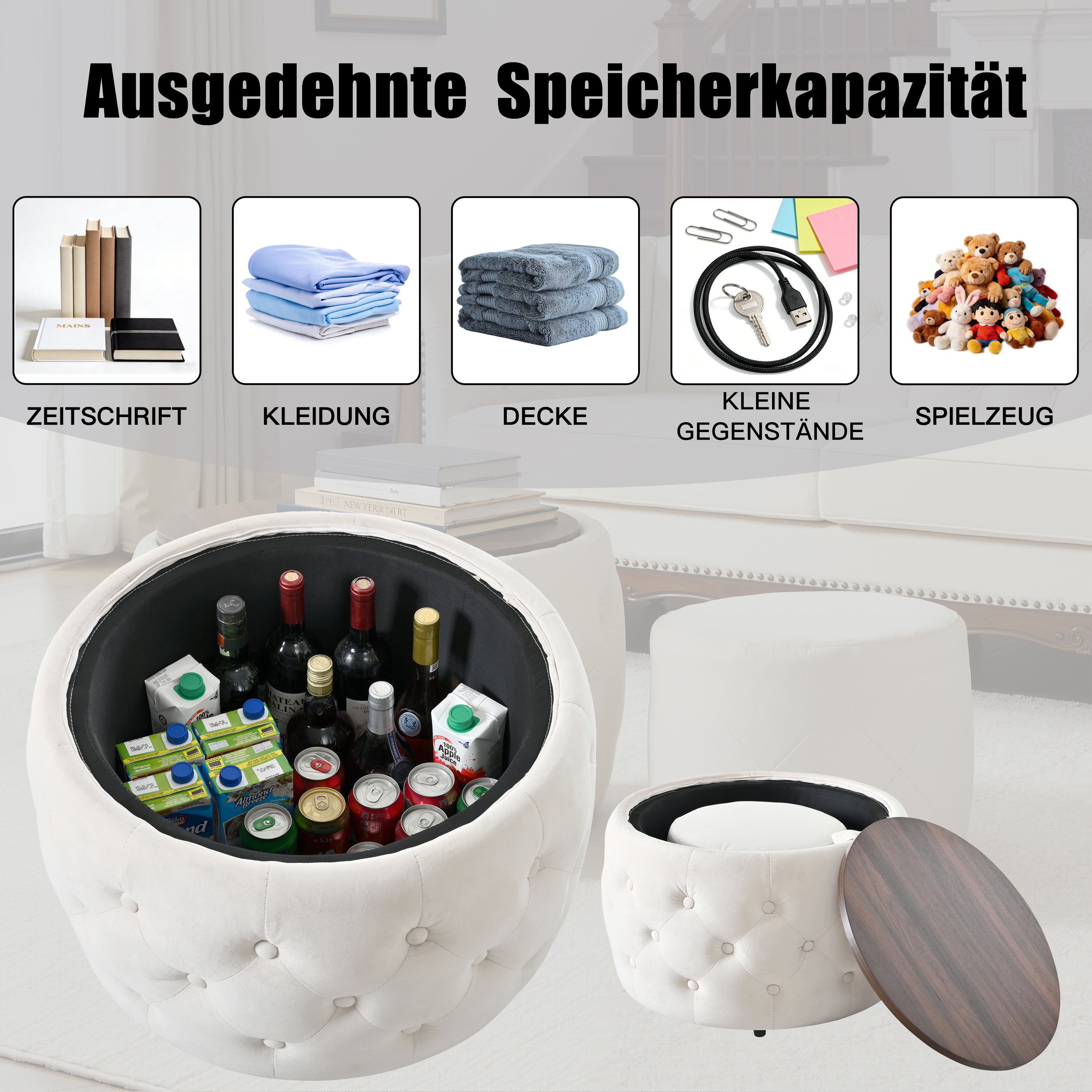 Détail du pouf