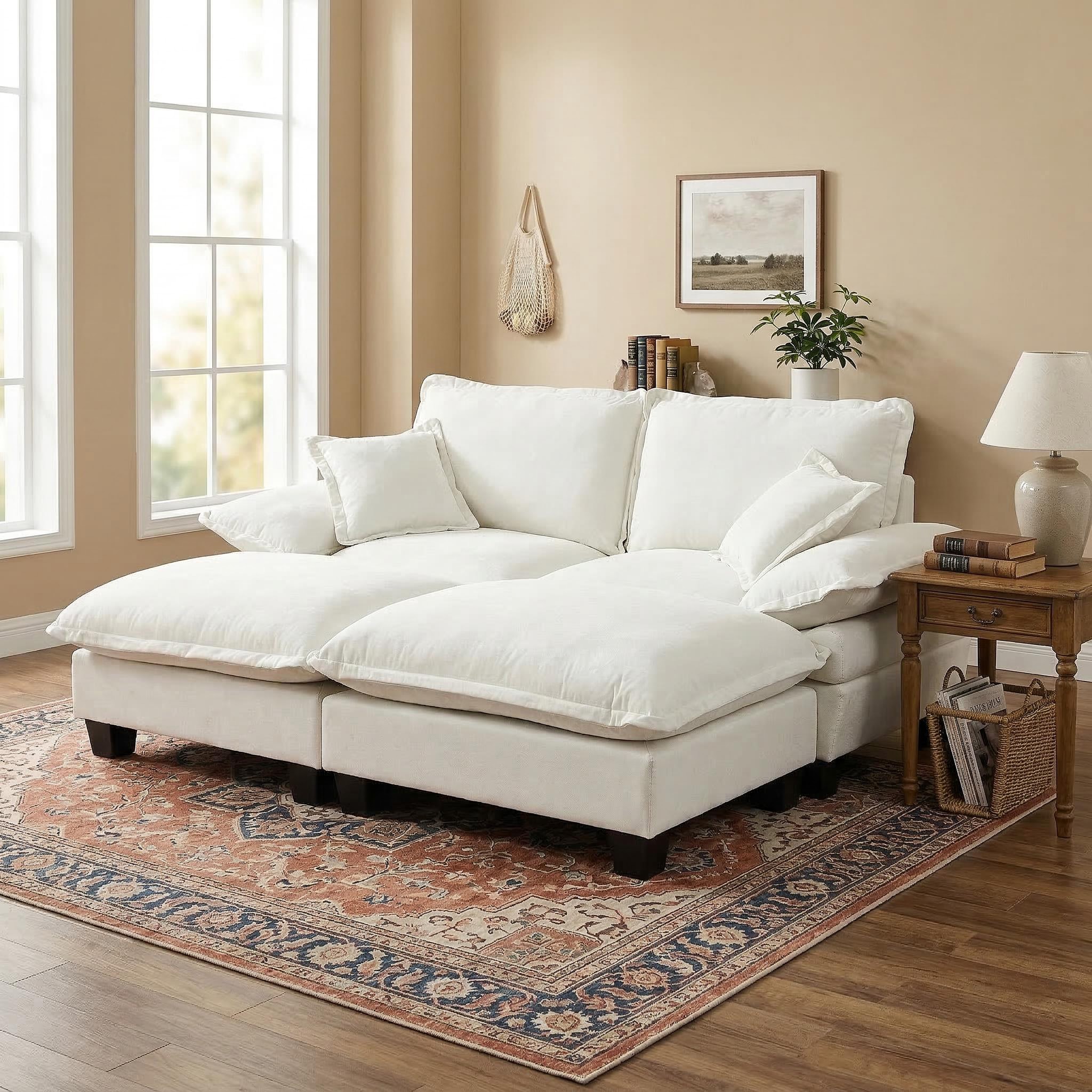 Modulares Ecksofa, Cloud-Couch mit Segelboot-Desig