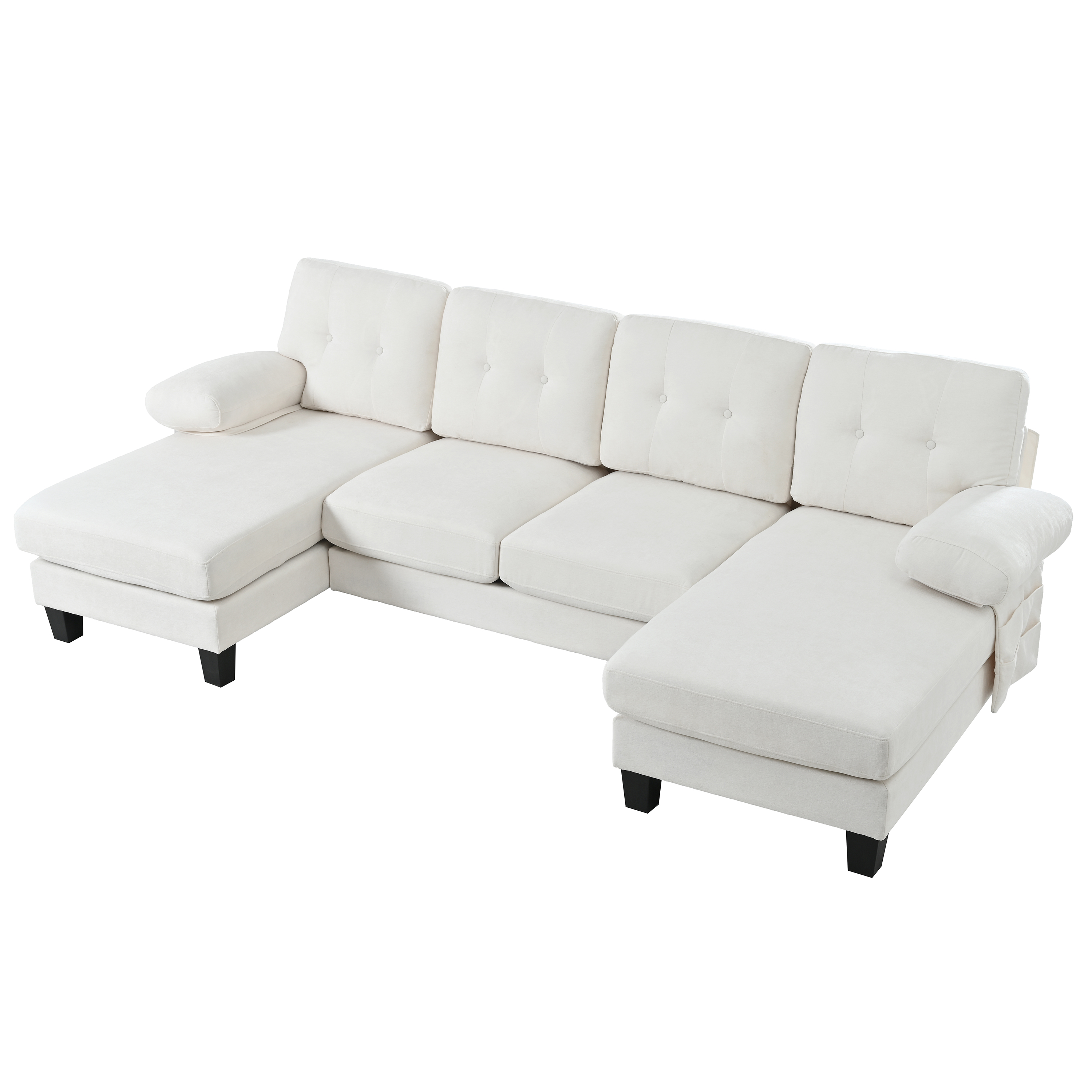 Canapé d'angle double chaise-longue en tissu cheni - image 15