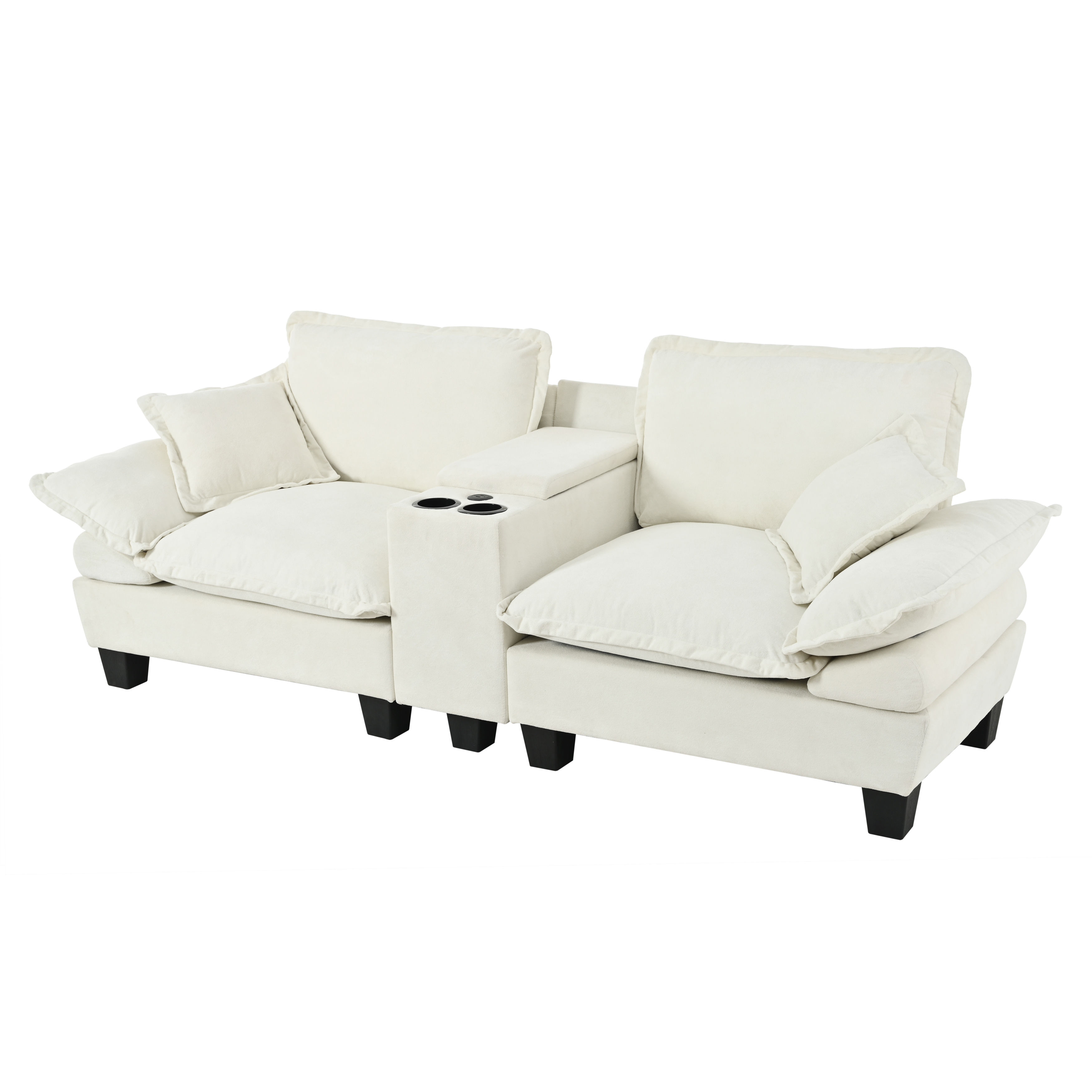 Canapé modulable avec assise confortable et finition soignée beige - spécifications 1