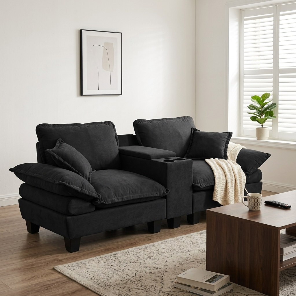 Modulare Cloud-Couch, Segelboot-Sofa mit Getränkeh