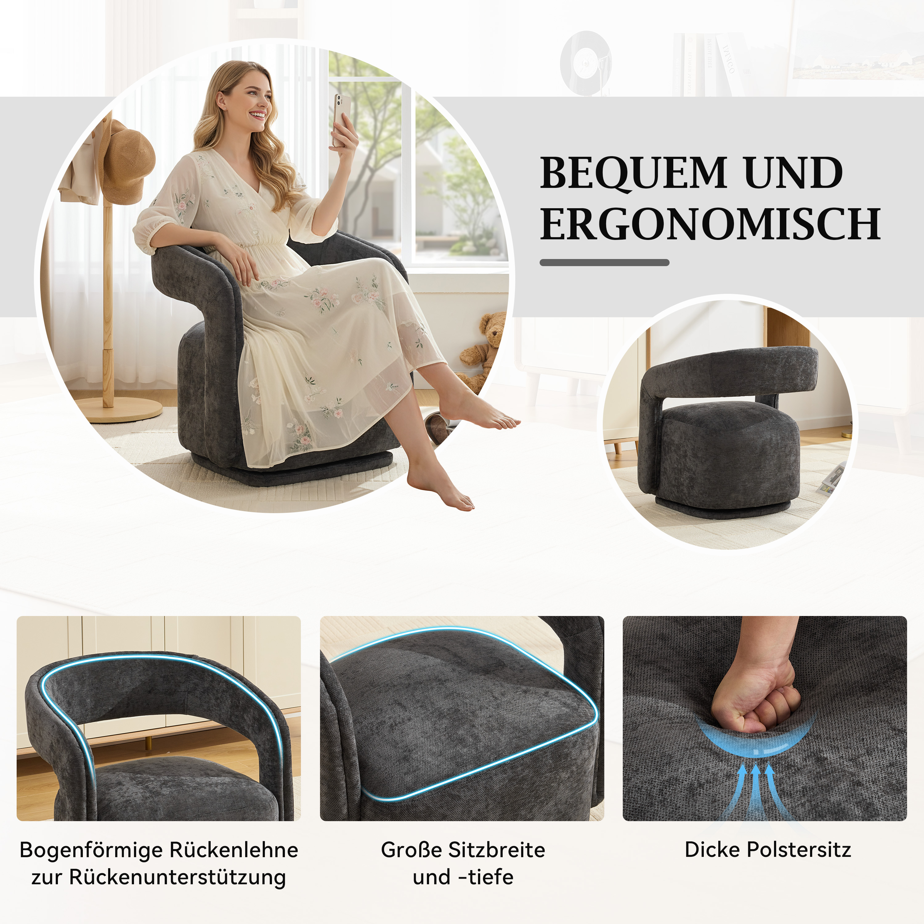Détail du fauteuil d'appoint