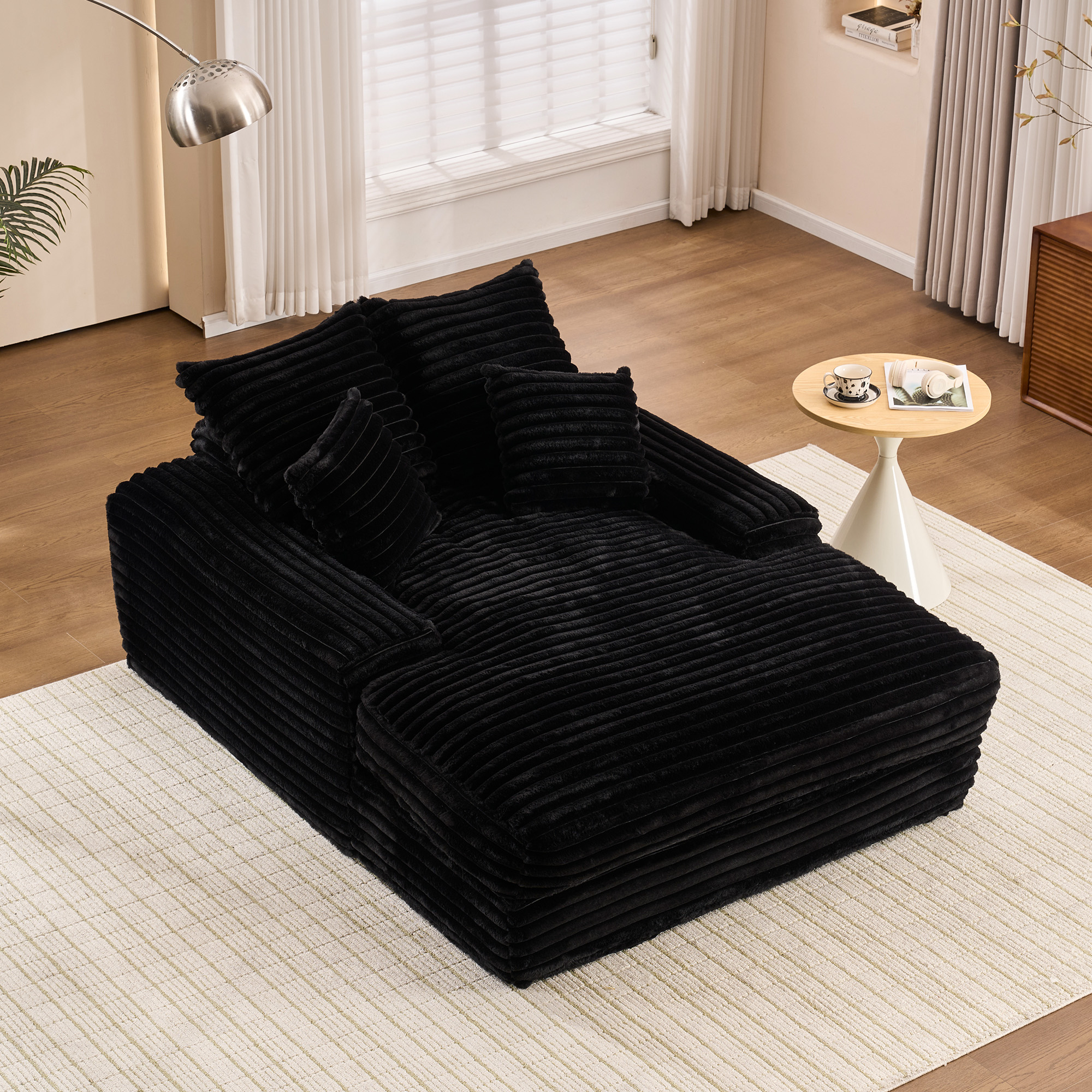027–Luxus Cord Sofa, modernes Design, 4 Kissen, ul