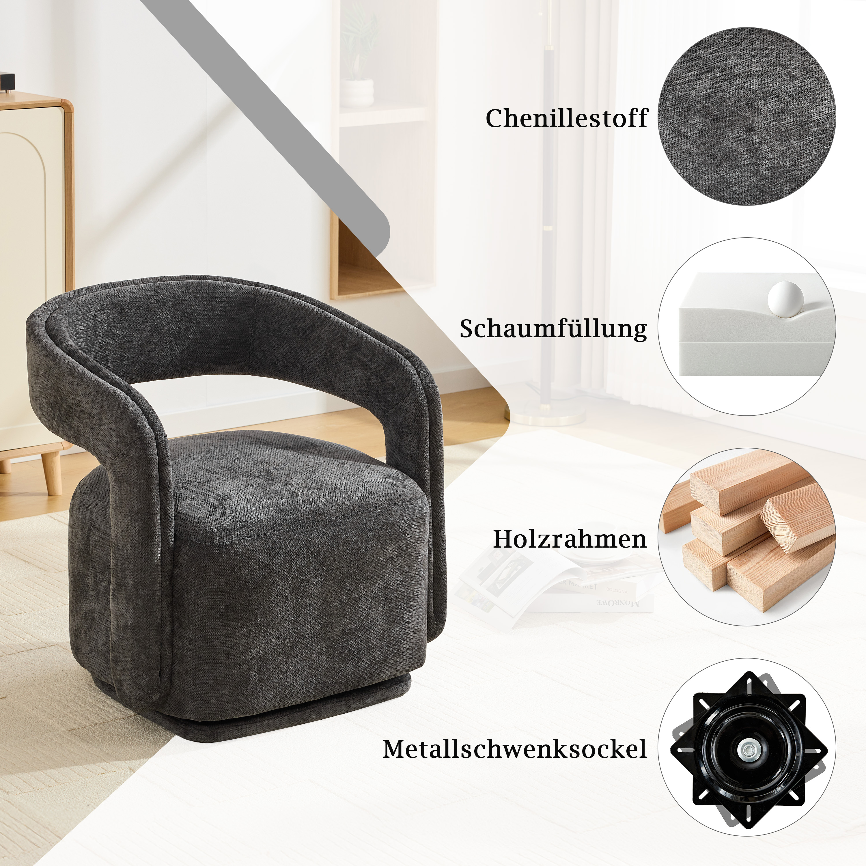 Détail du fauteuil d'appoint