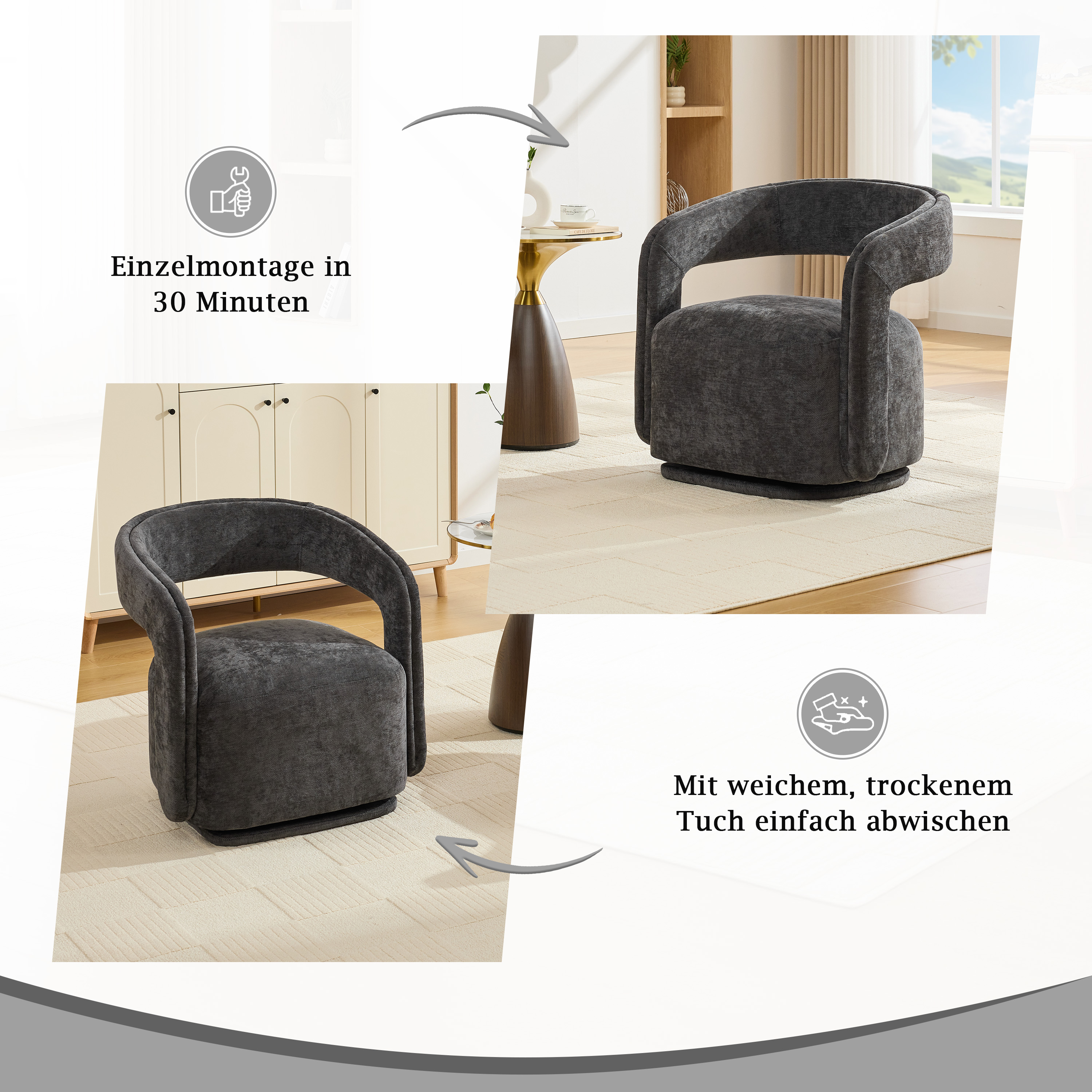 Détail du fauteuil d'appoint