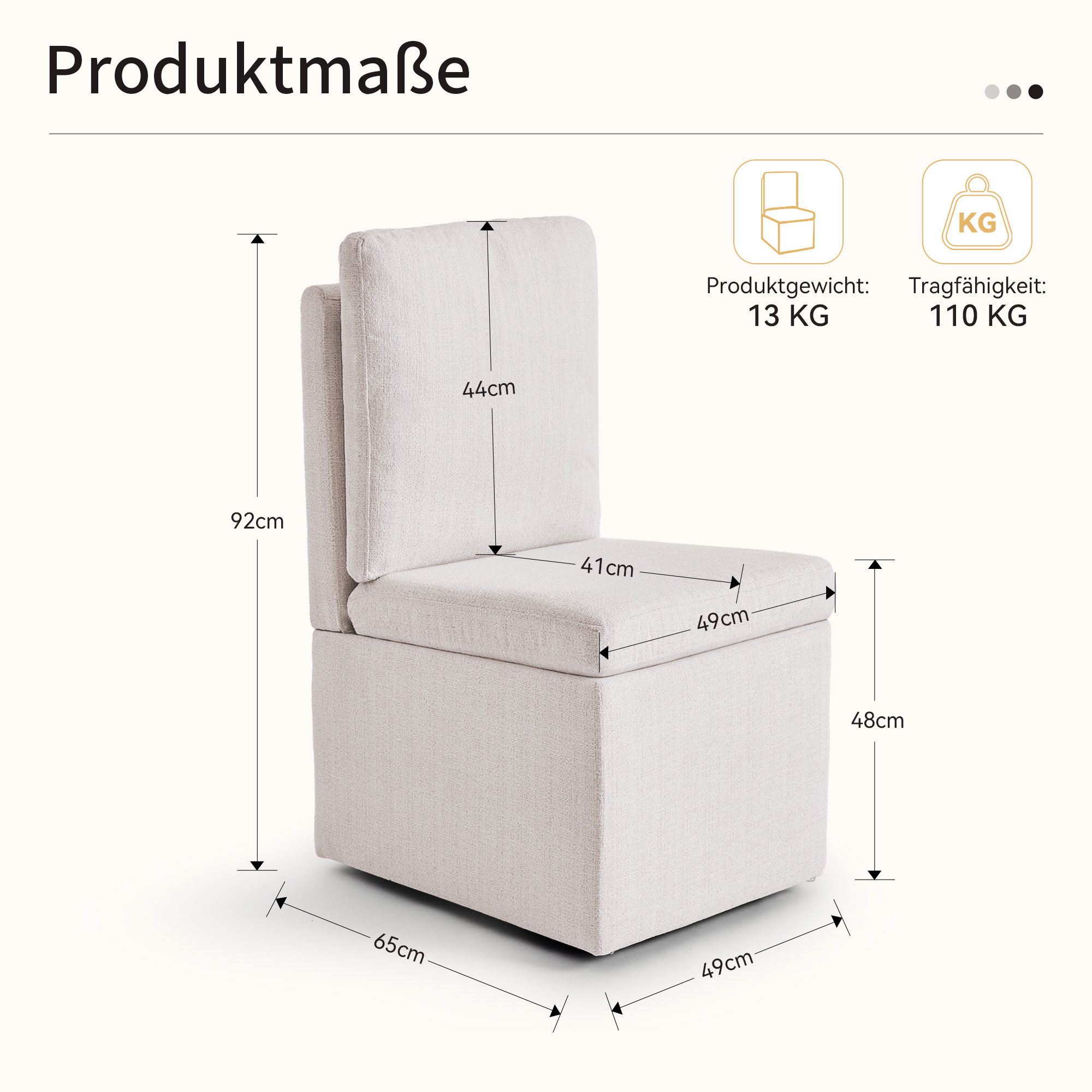 Dimensions du chaise de salle à manger