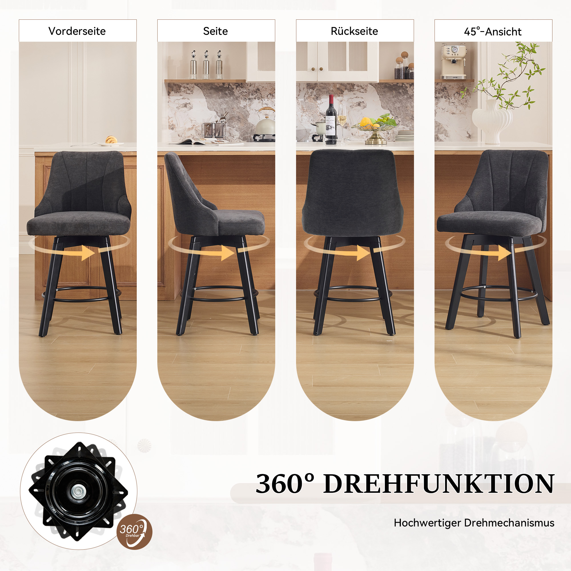 Détail du tabouret de bar
