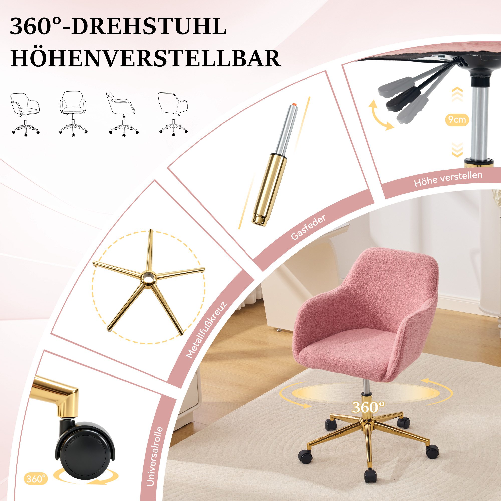 Détail du fauteuil de bureau