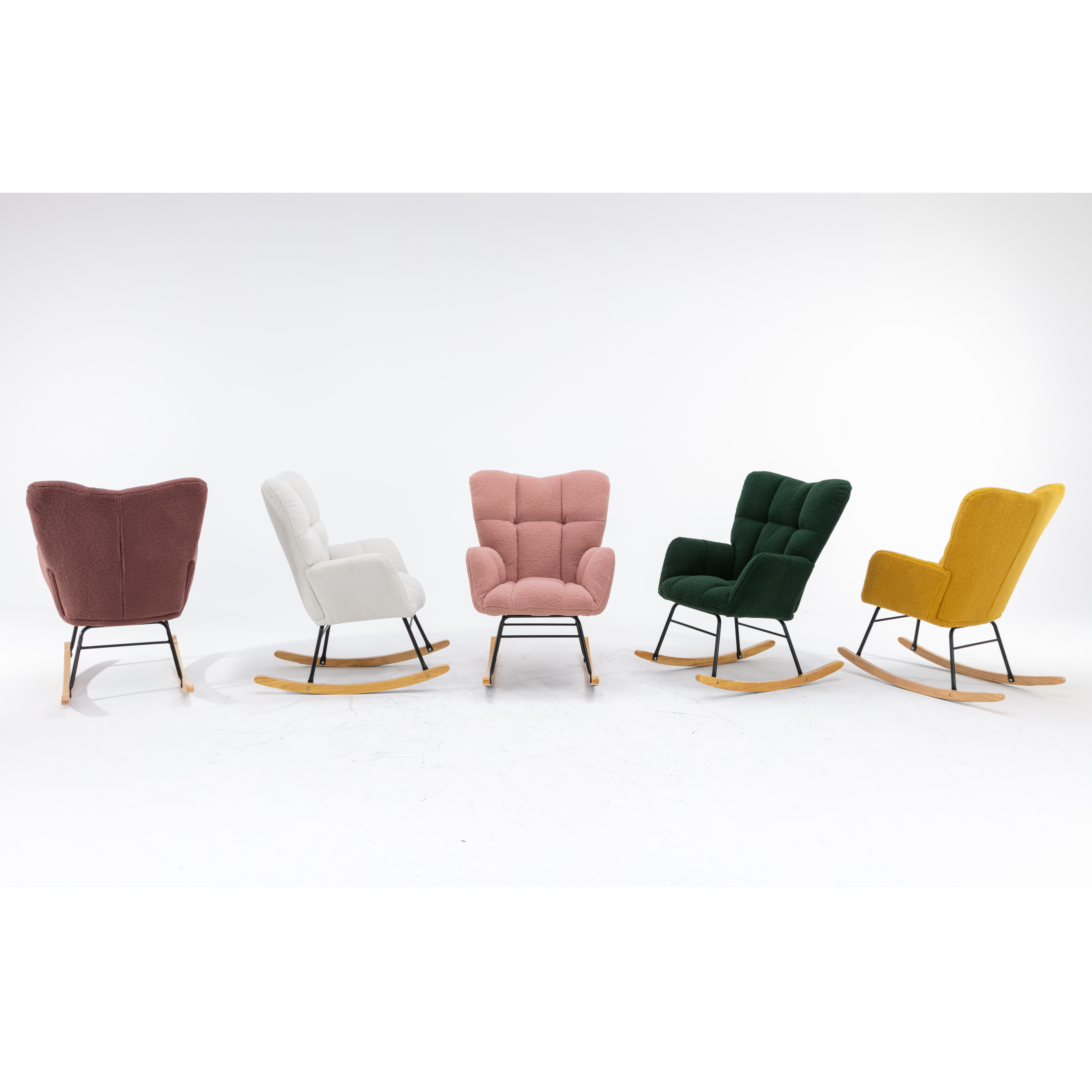 009 Mid Century Moderner Schaukelstuhl aus Teddyst