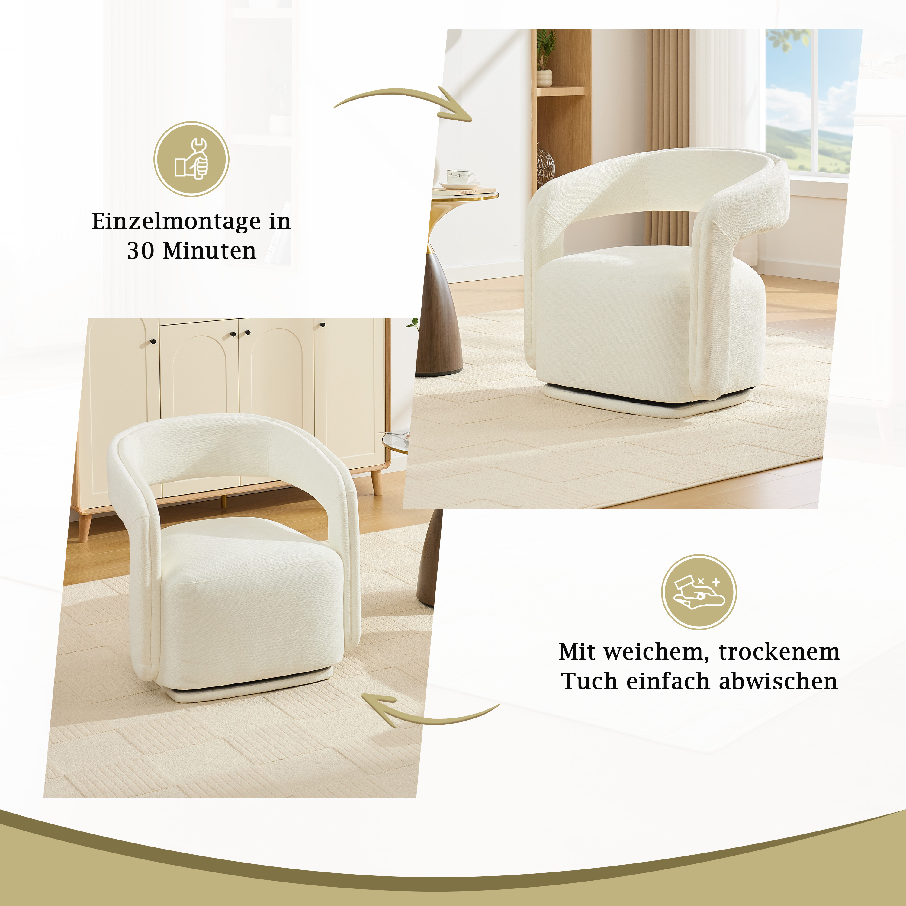 Détail du fauteuil d'appoint