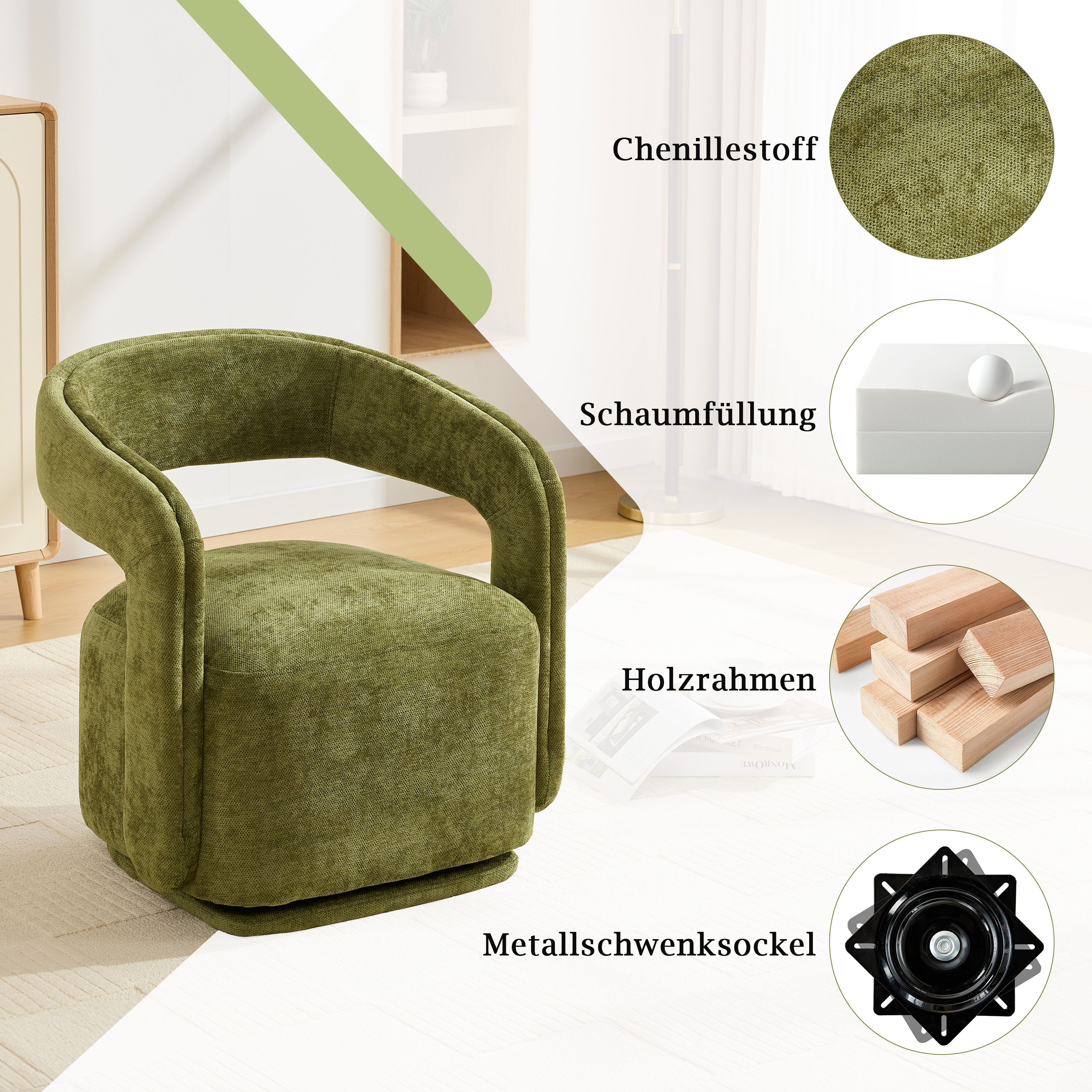 Détail du fauteuil d'appoint