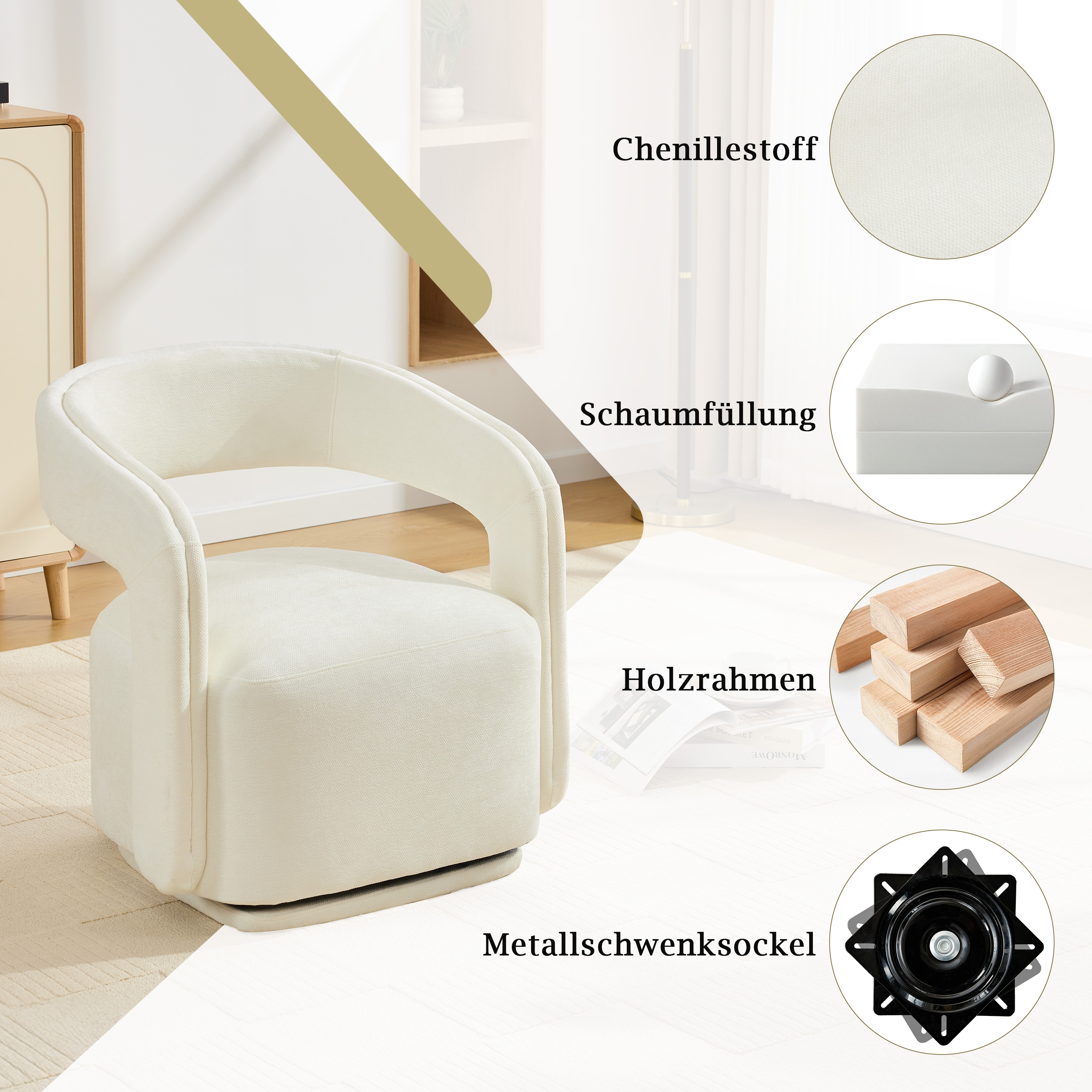 Détail du fauteuil d'appoint