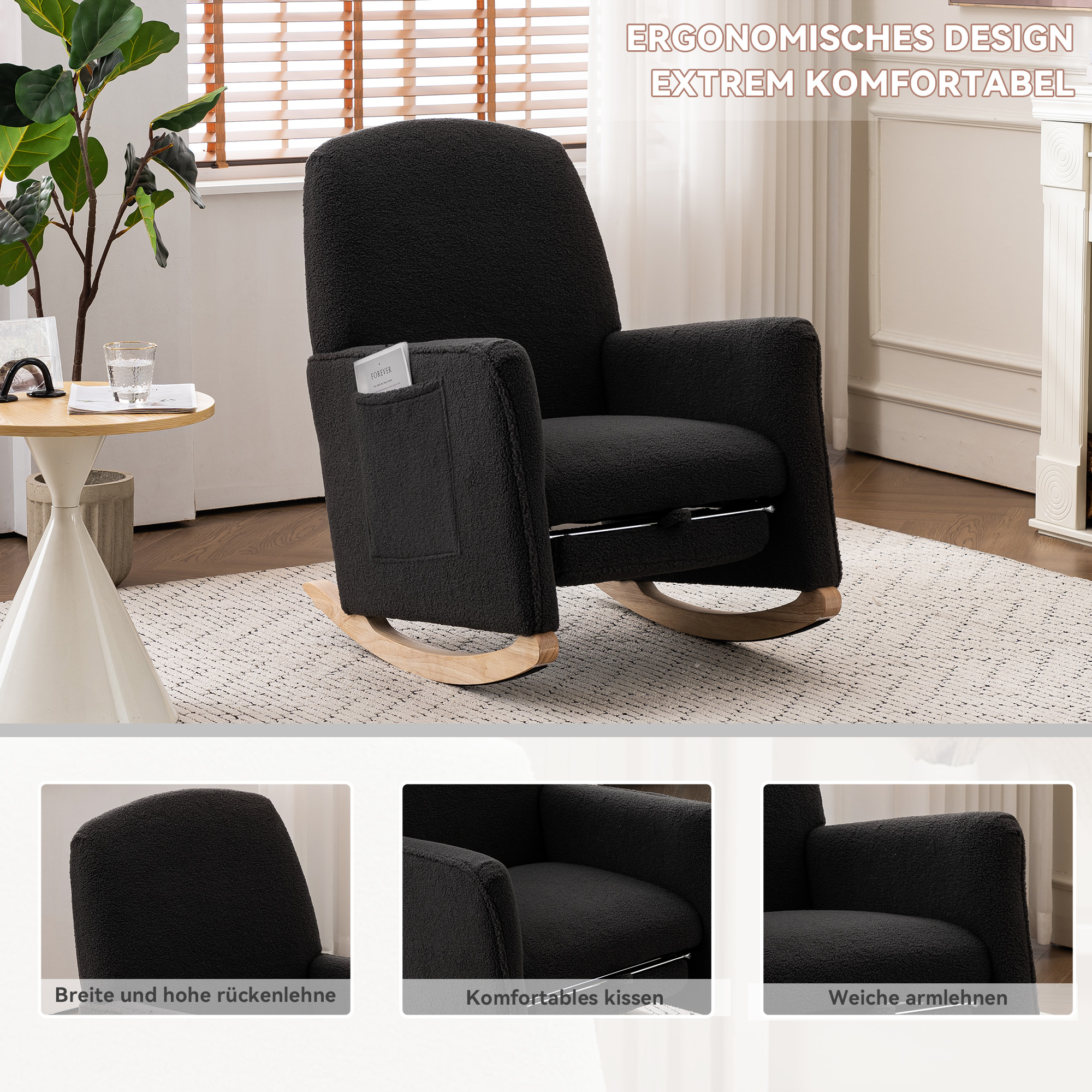 044 Schaukelstuhl mit Hocker, Relaxsessel mit Otto