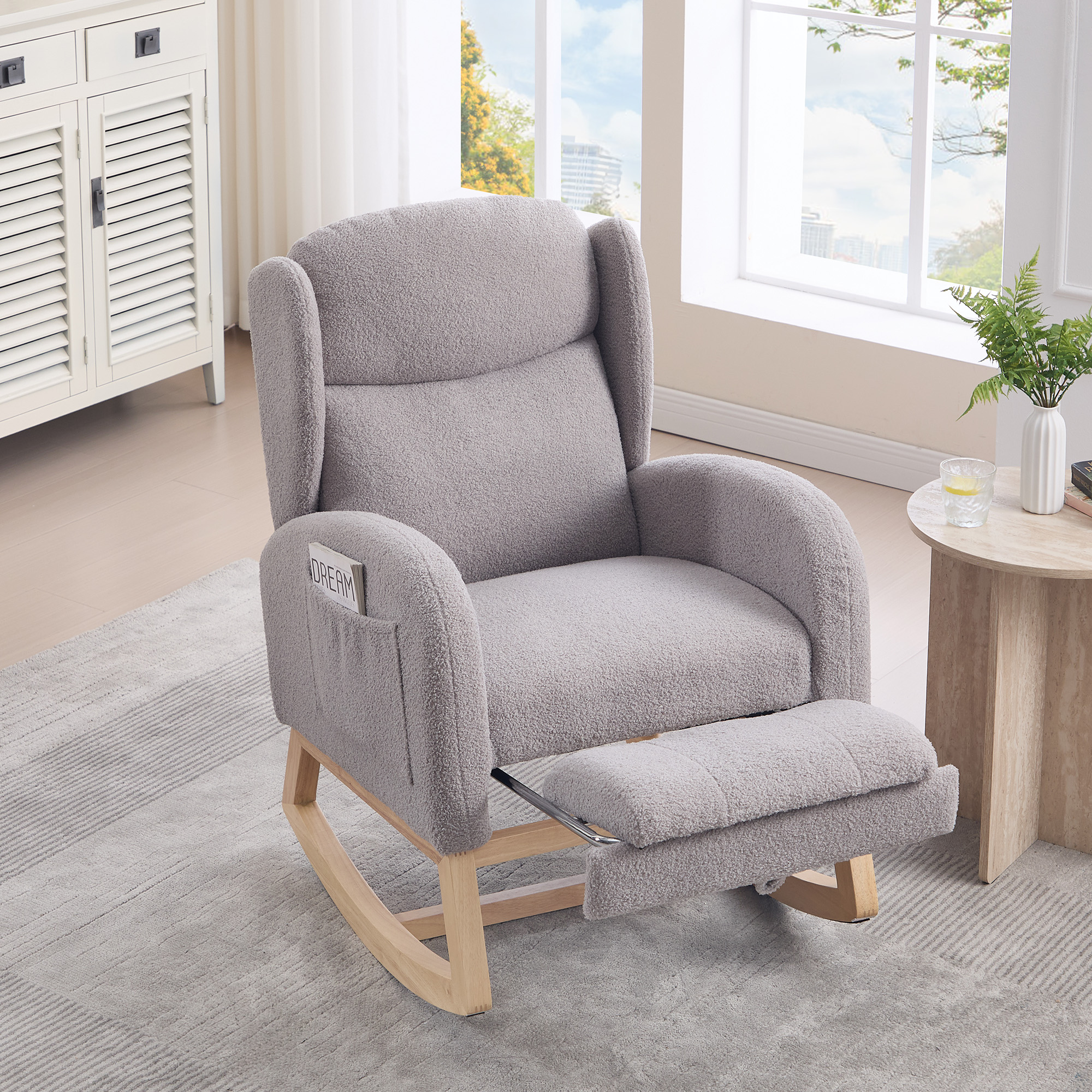 049B Schaukelstuhl, Stillstuhl, Lounge-Sessel mit 