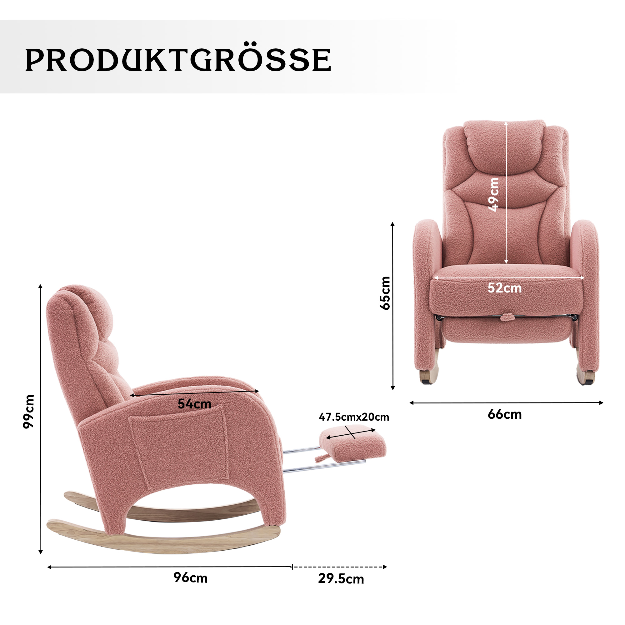 Dimensions du fauteuil à bascule