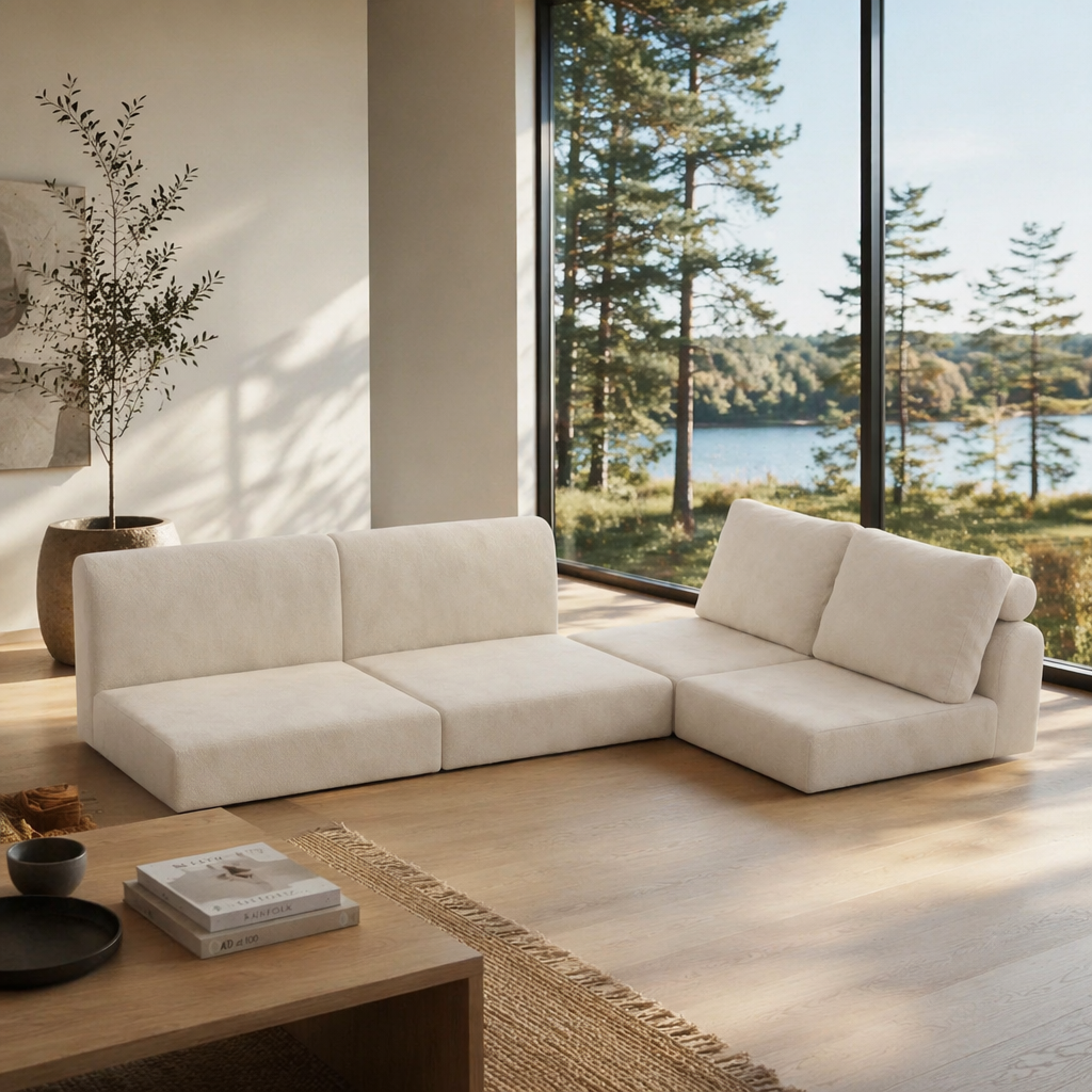 Canapé convertible 2 places 160 x 80 x 78 cm, Tissu, beige - points forts 1
