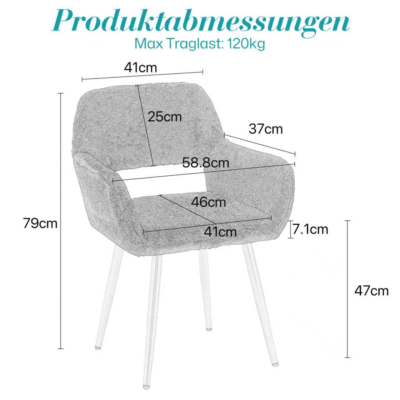 Dimensions du chaise de salle à manger