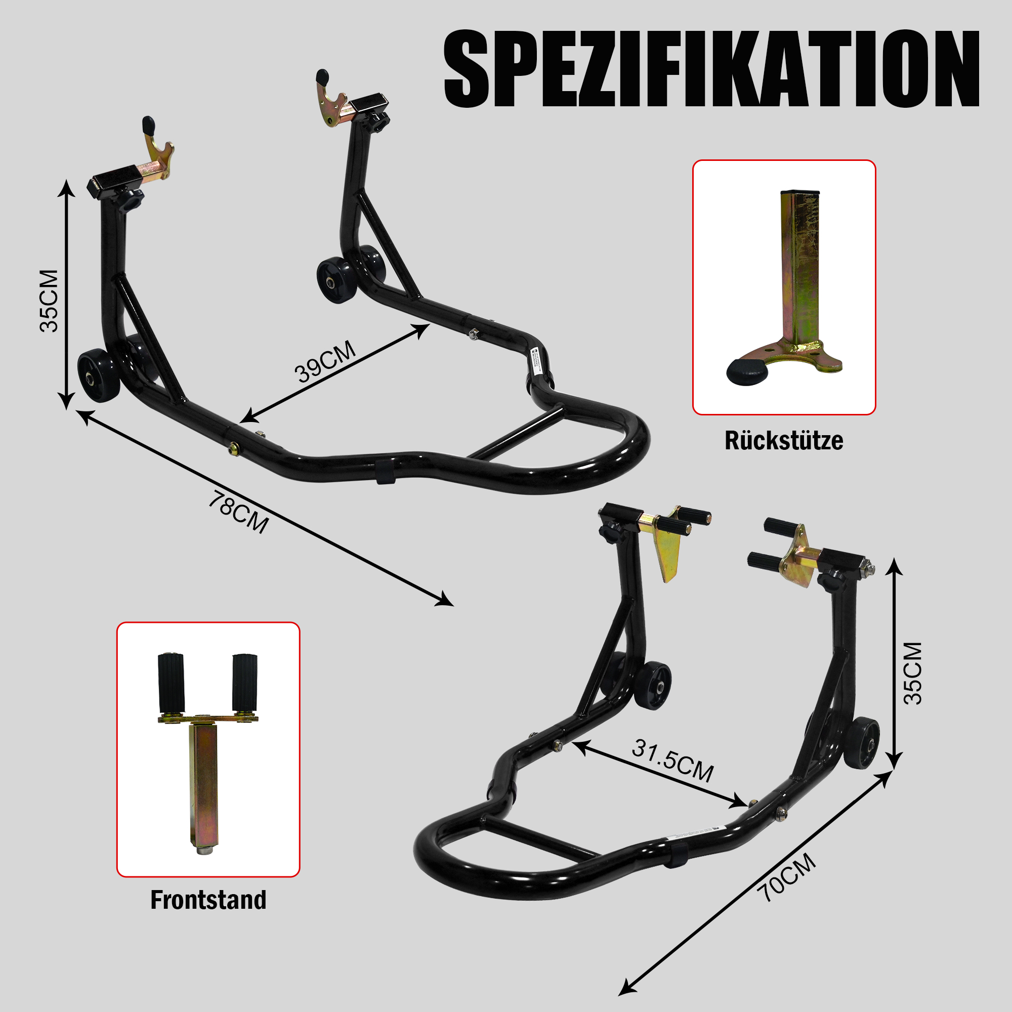 Dimensions du support à vélos
