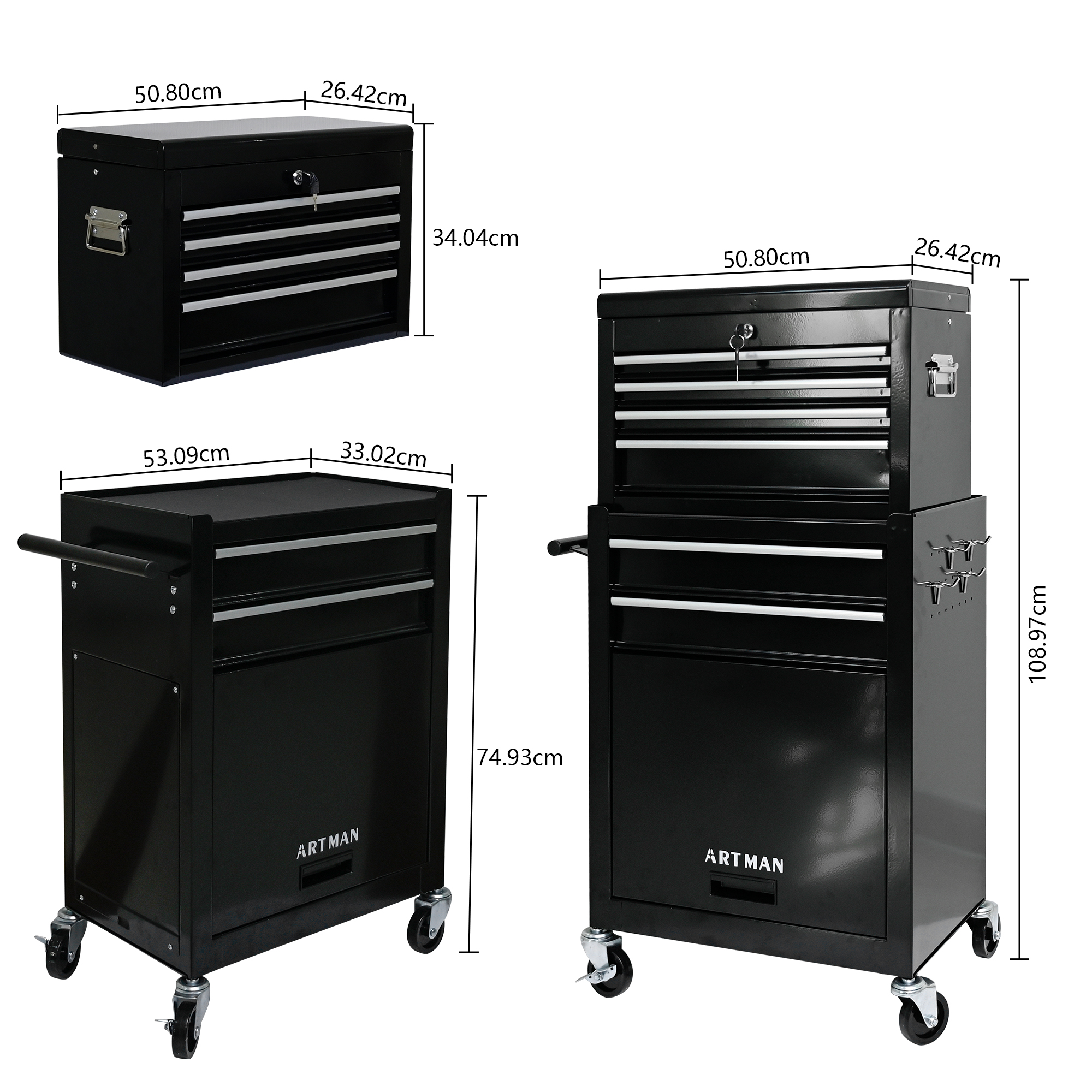 Dimensions du armoire à outils