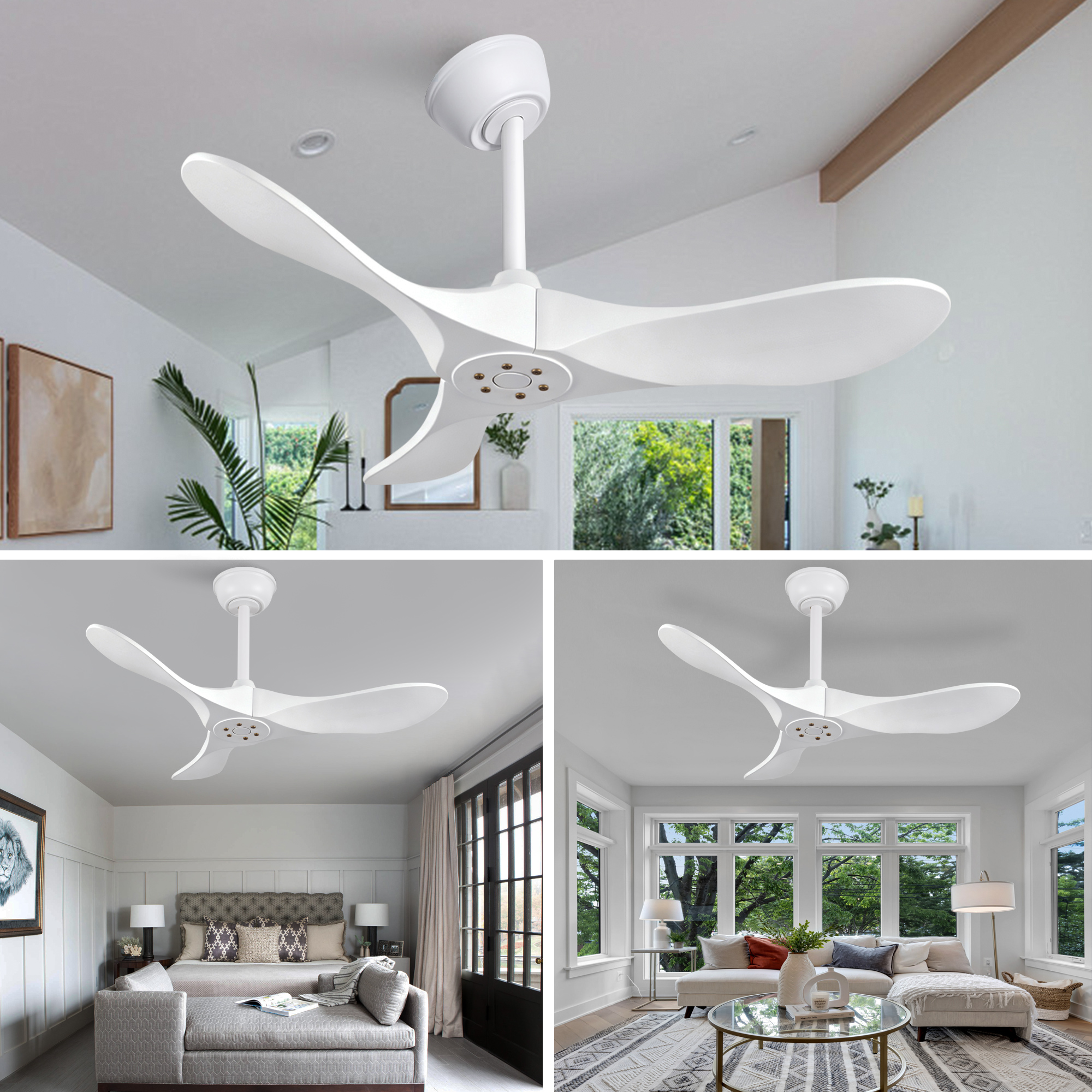 36-Zoll-Deckenventilator in Weiß im modernen Desig