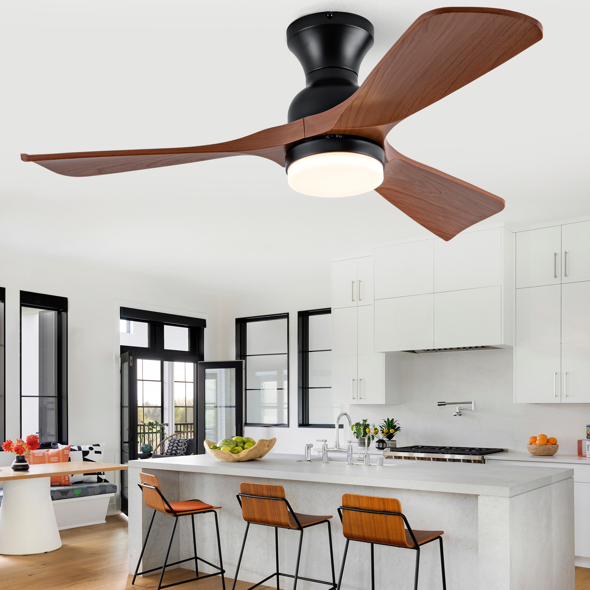 42-Zoll-Deckenventilator mit Beleuchtung, drei ABS