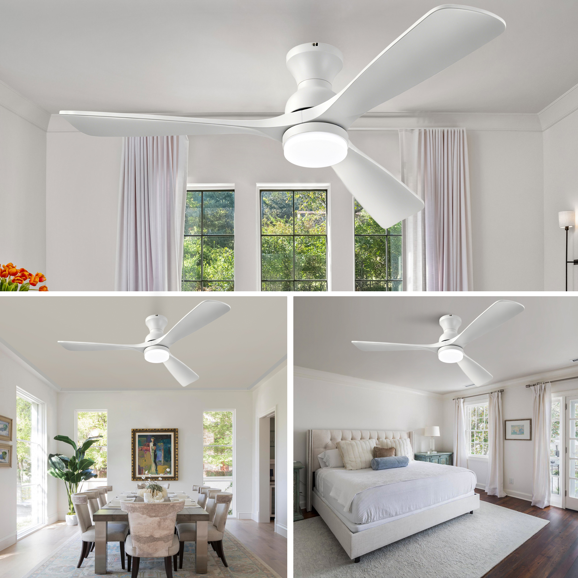 52-Zoll-Deckenventilator mit Beleuchtung und Fernb