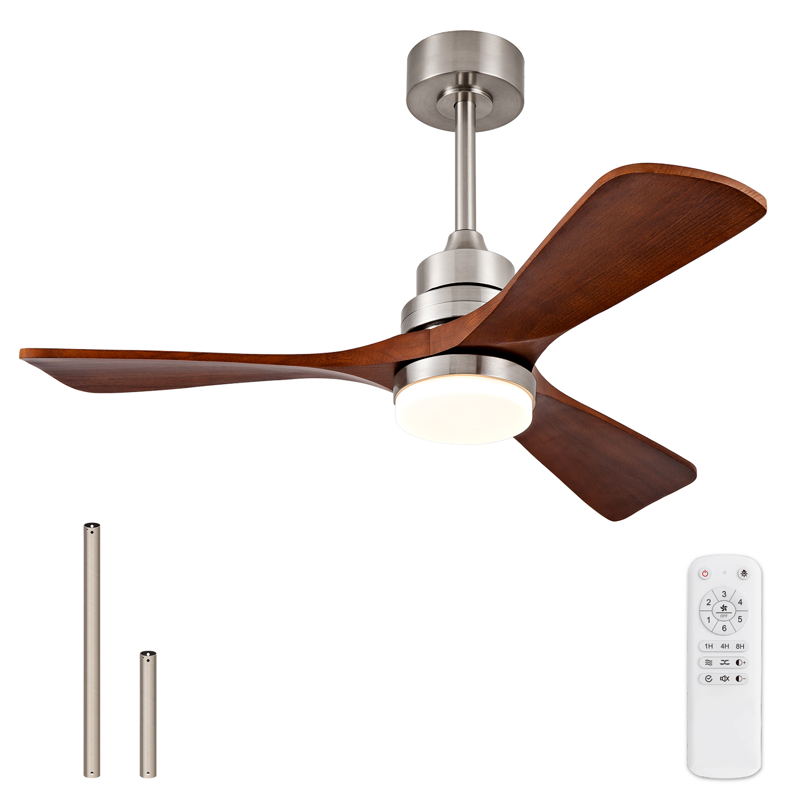 42-Zoll-Holz-Deckenventilator mit Licht und Fernbe