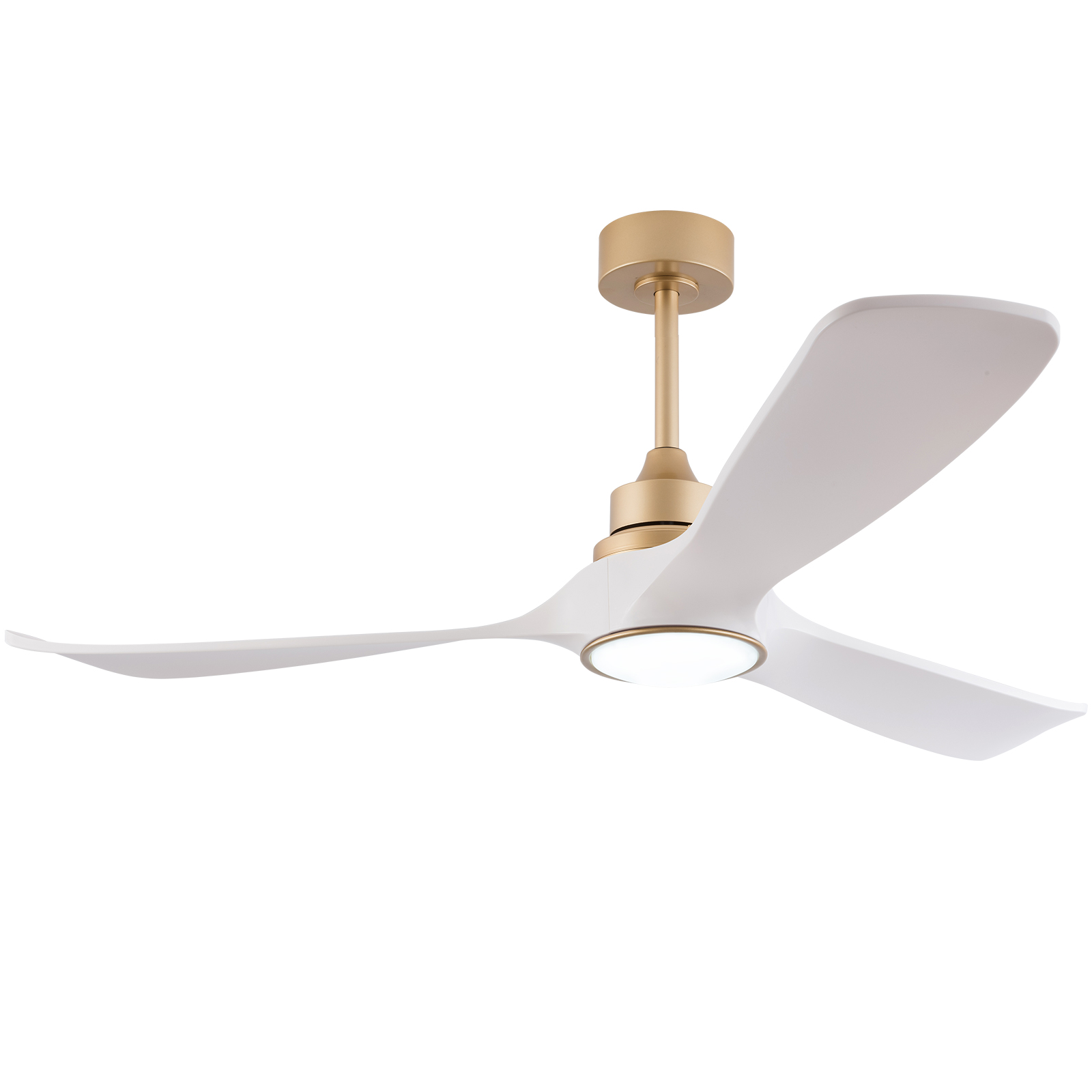 52-Zoll weiß-goldener Deckenventilator mit Licht u