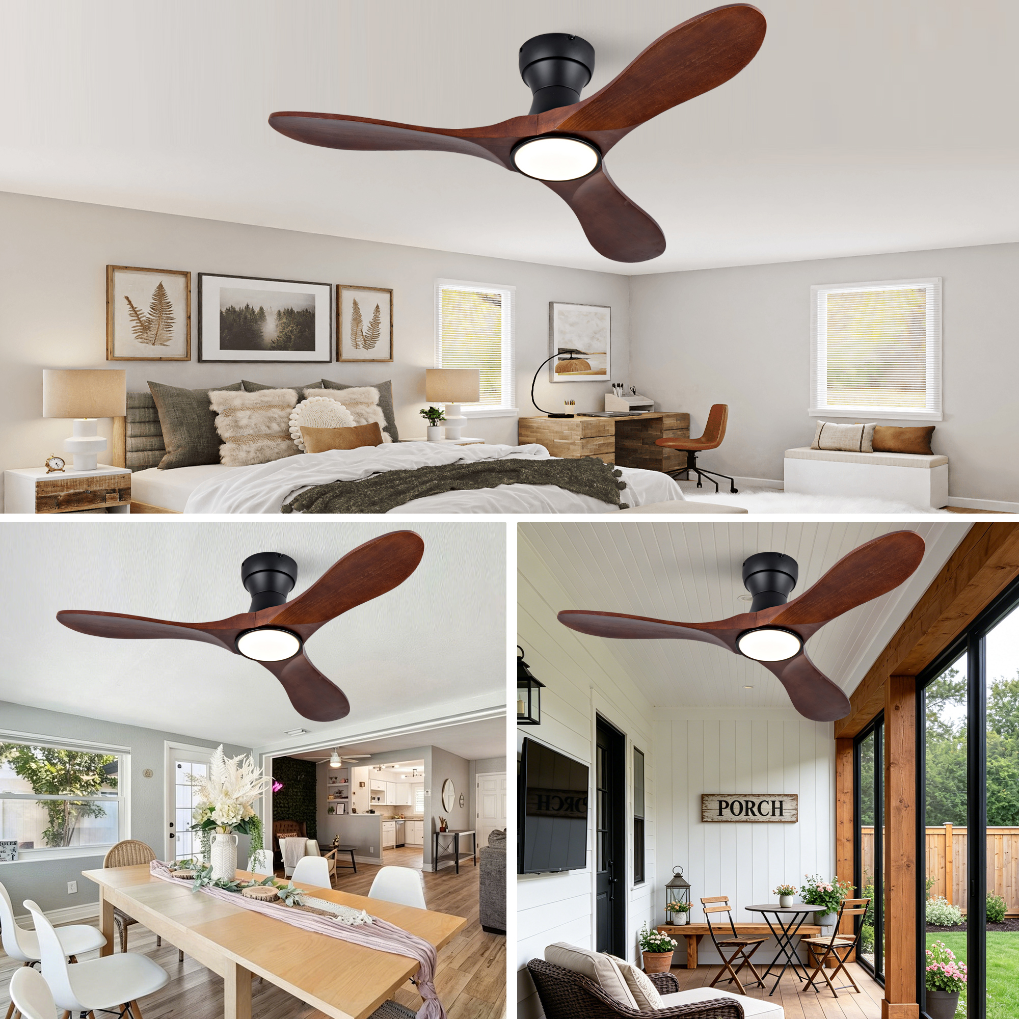 42-Zoll-Deckenventilator mit Beleuchtung und Fernb
