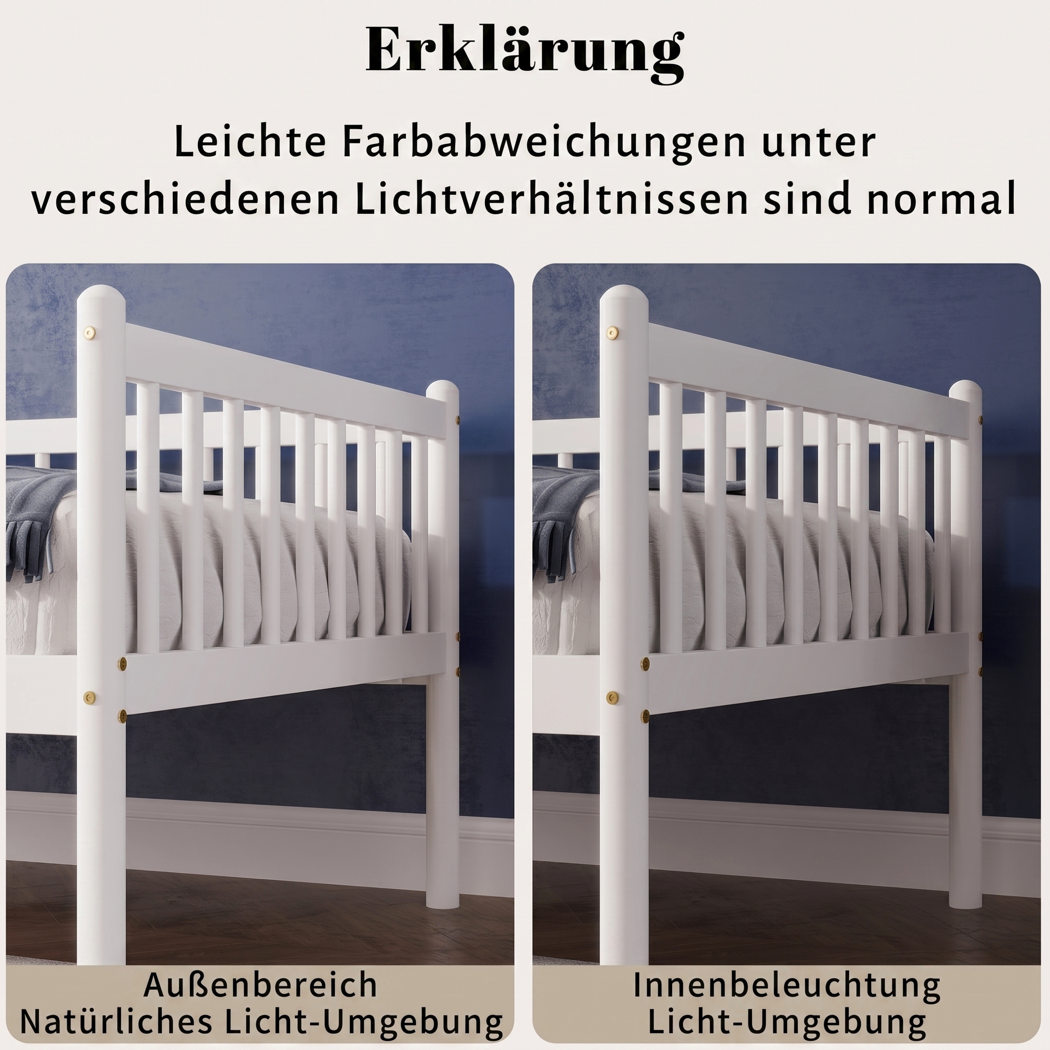 Daybed 2-en-1 avec barrière 3 côtés, 4 pieds ronds + 2 pieds centraux, pour chambre et salon, design classique, espace de sommeil sécurisé, utilisation flexible, style intemporel, stabilité, confort - image 7