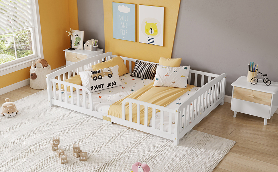 lit au sol multifonction pour enfant, espace de sommeil et de jeu