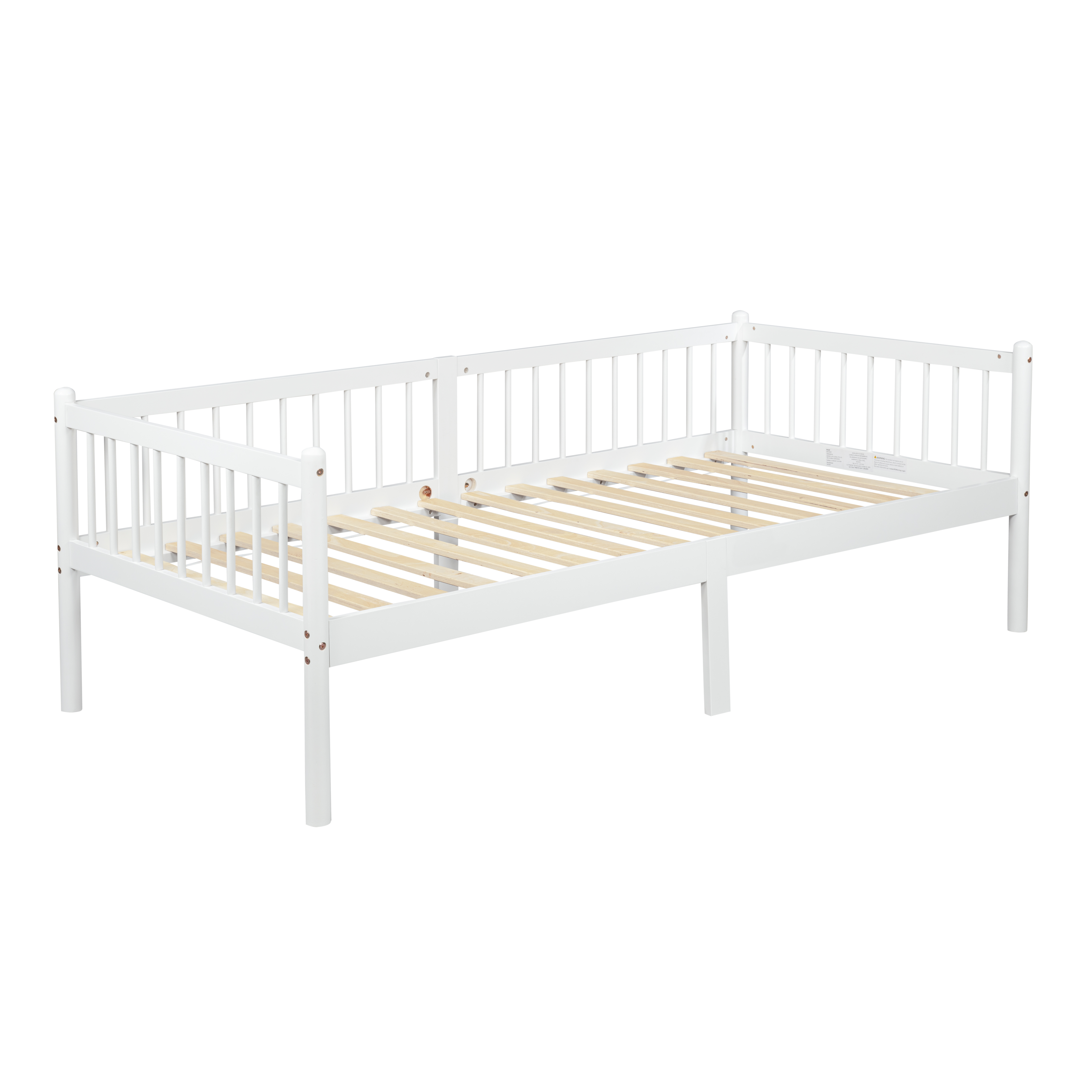 Daybed 2-en-1 avec barrière 3 côtés, 4 pieds ronds + 2 pieds centraux, pour chambre et salon, design classique, espace de sommeil sécurisé, utilisation flexible, style intemporel, stabilité, confort - image 12