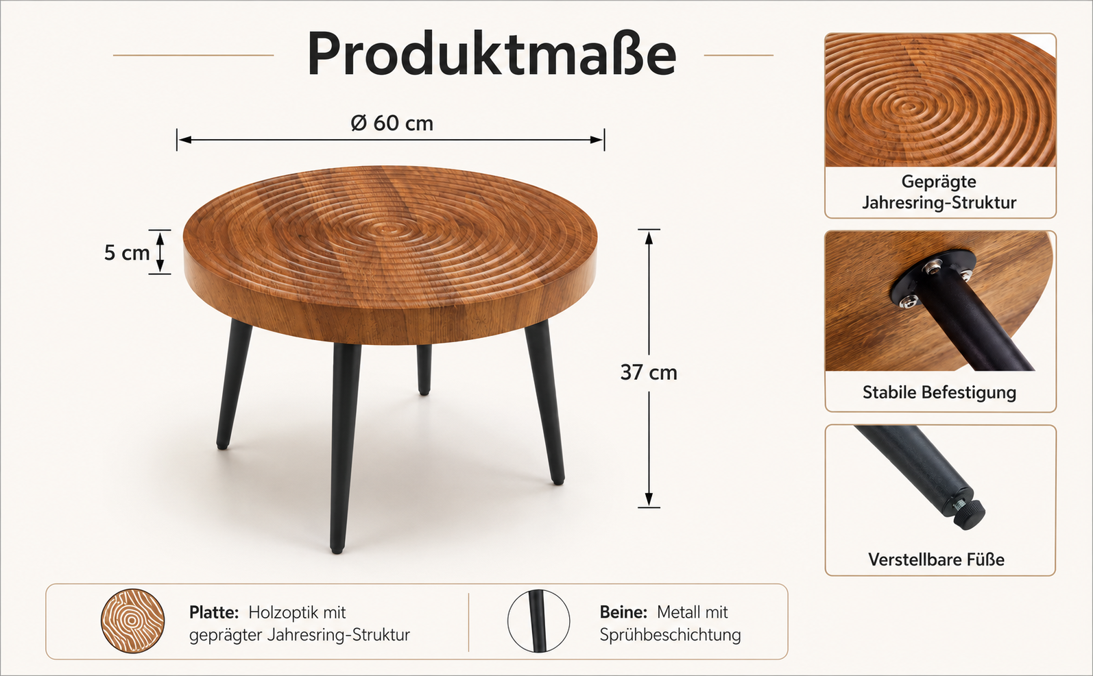 Détail du table basse