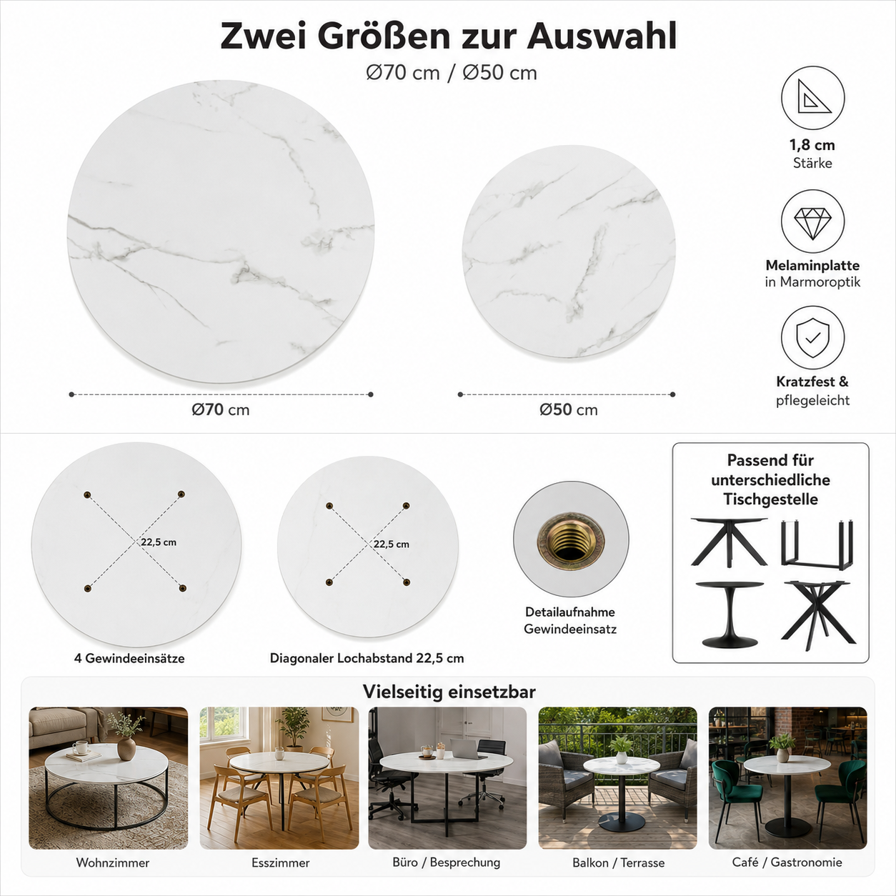 Dimensions du table d'appoint