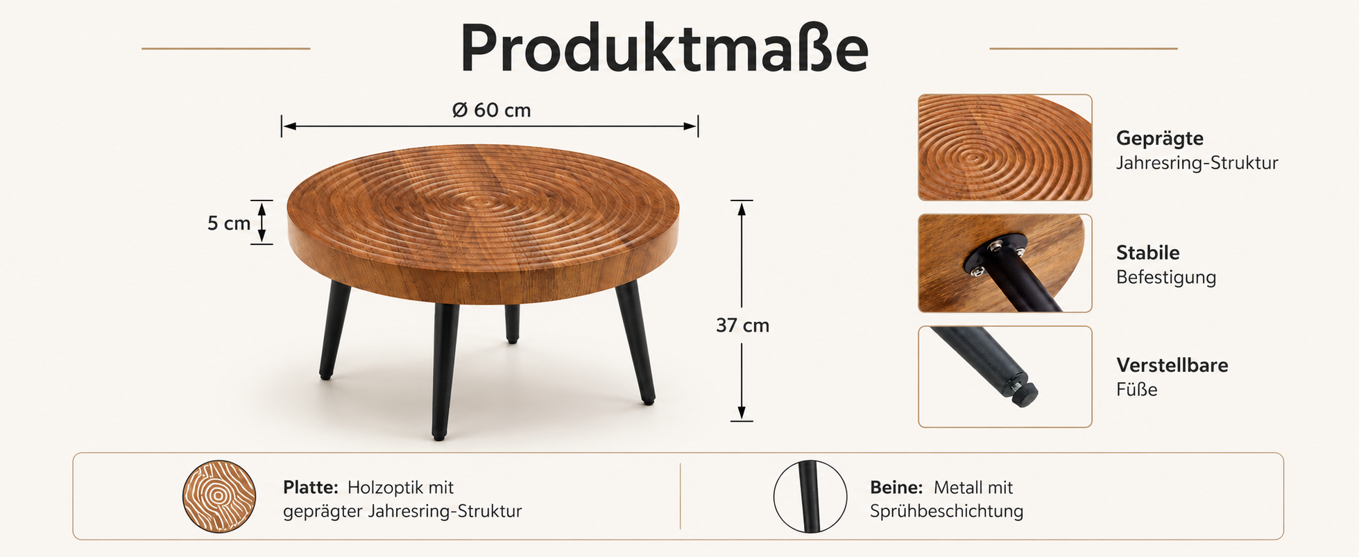 Détail du table basse