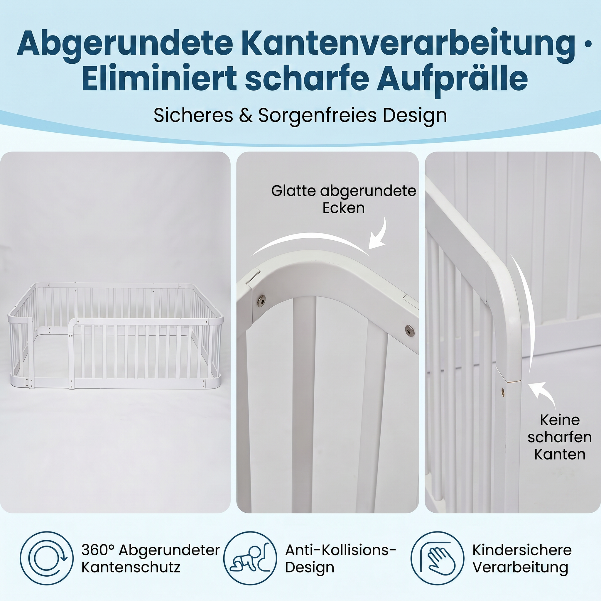 Parc bébé modulaire 140×200 cm, barres écartement 7 cm conforme normes UE, connexions boulonnées stables, pour salon et chambre, crée espace de jeu sécurisé, extensible, sécurité maximale pour tout-petits - image 6