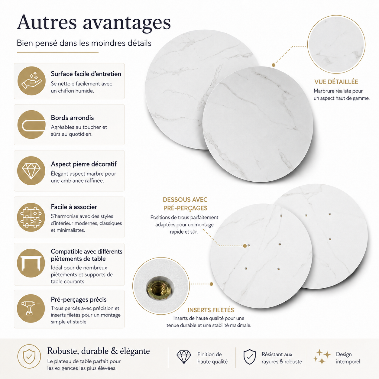 Détail du table d'appoint