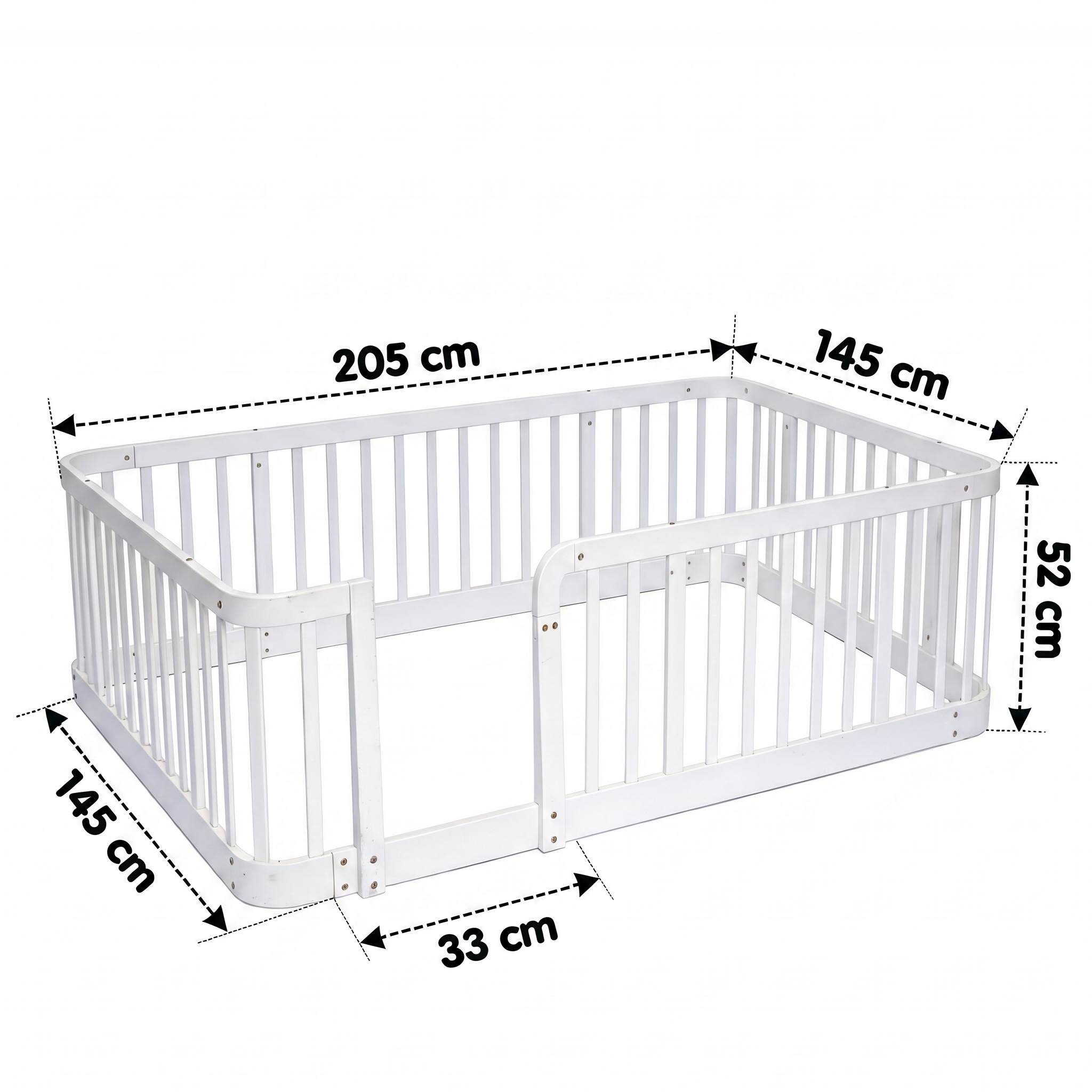 Parc bébé modulaire 140×200 cm, barres écartement 7 cm conforme normes UE, connexions boulonnées stables, pour salon et chambre, crée espace de jeu sécurisé, extensible, sécurité maximale pour tout-petits - image 7