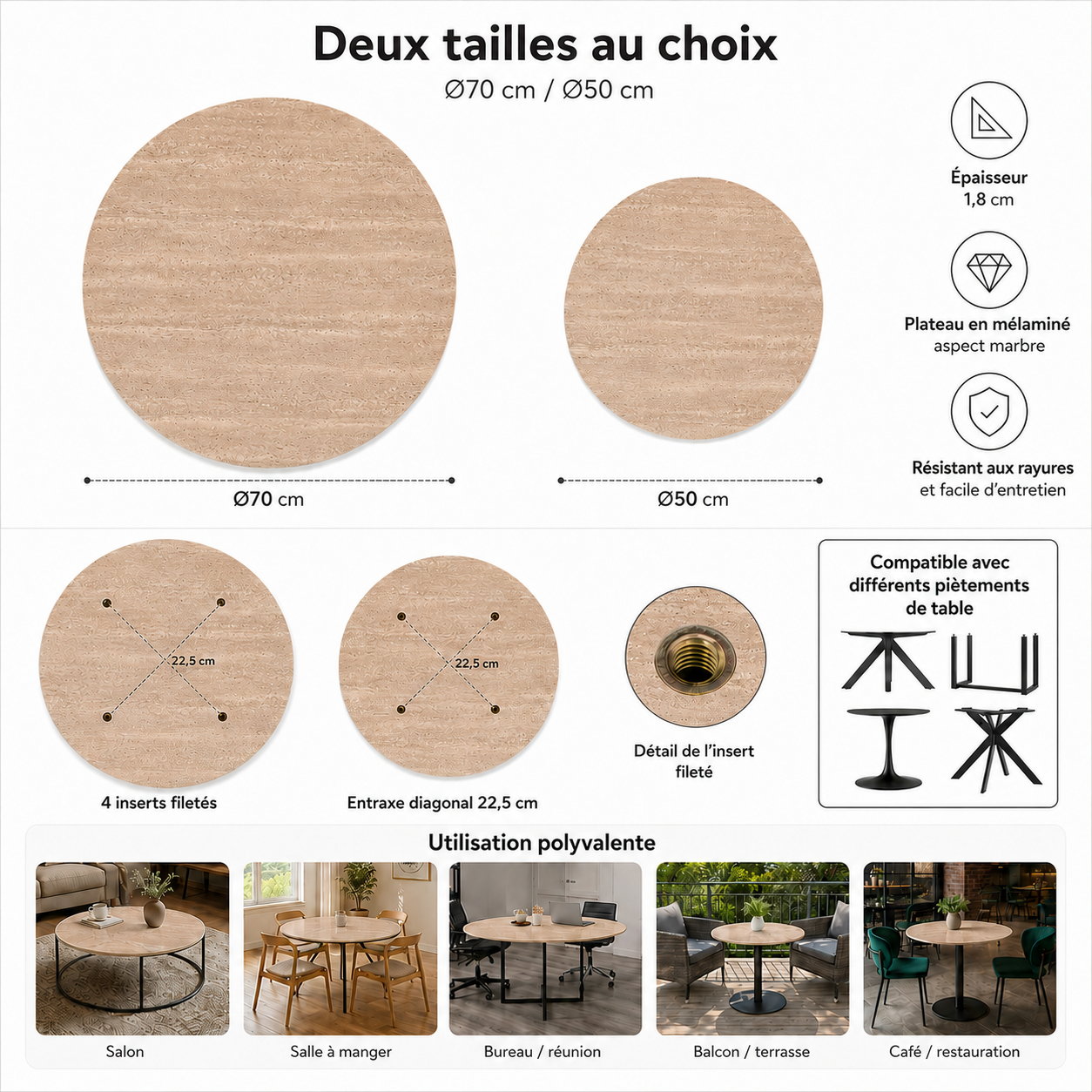 Détail du table d'appoint