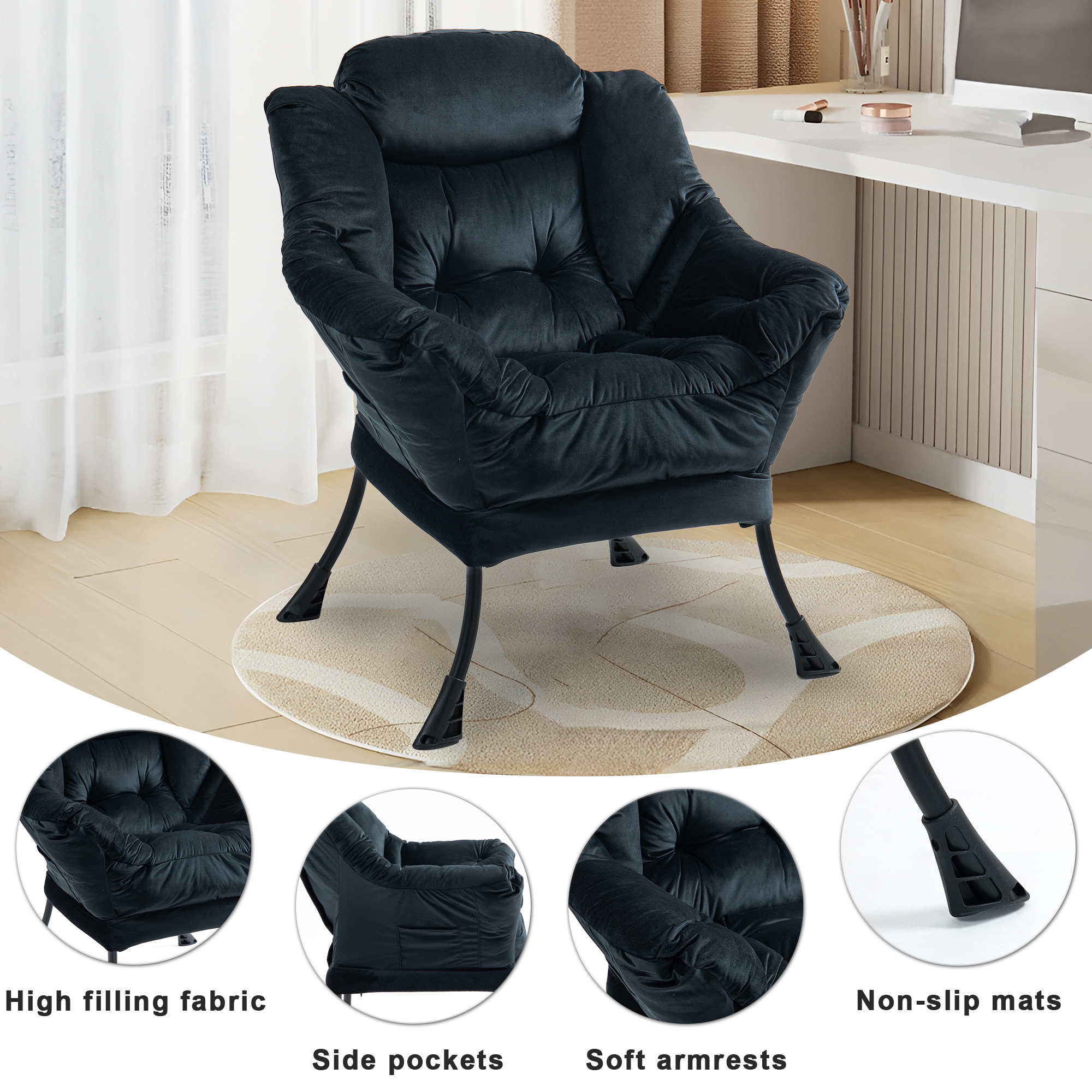 Lazy Chair, Relaxing Chair with Metal Frame and a 