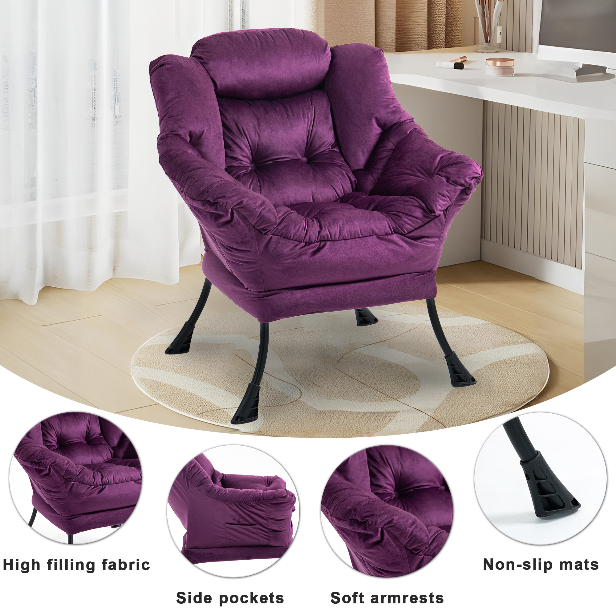 Lazy Chair, Relaxing Chair with Metal Frame and a 